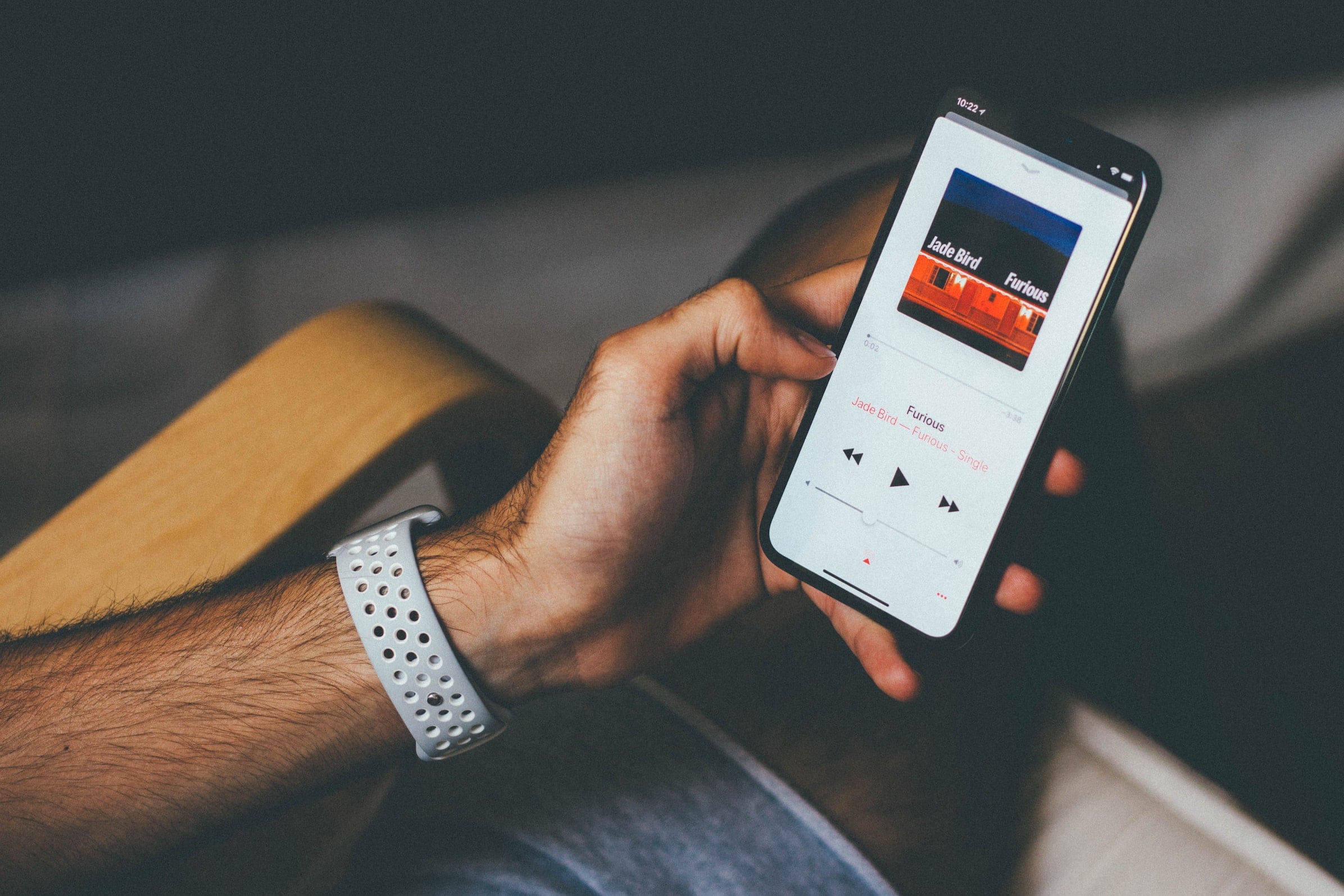 iPhone user on Apple Music