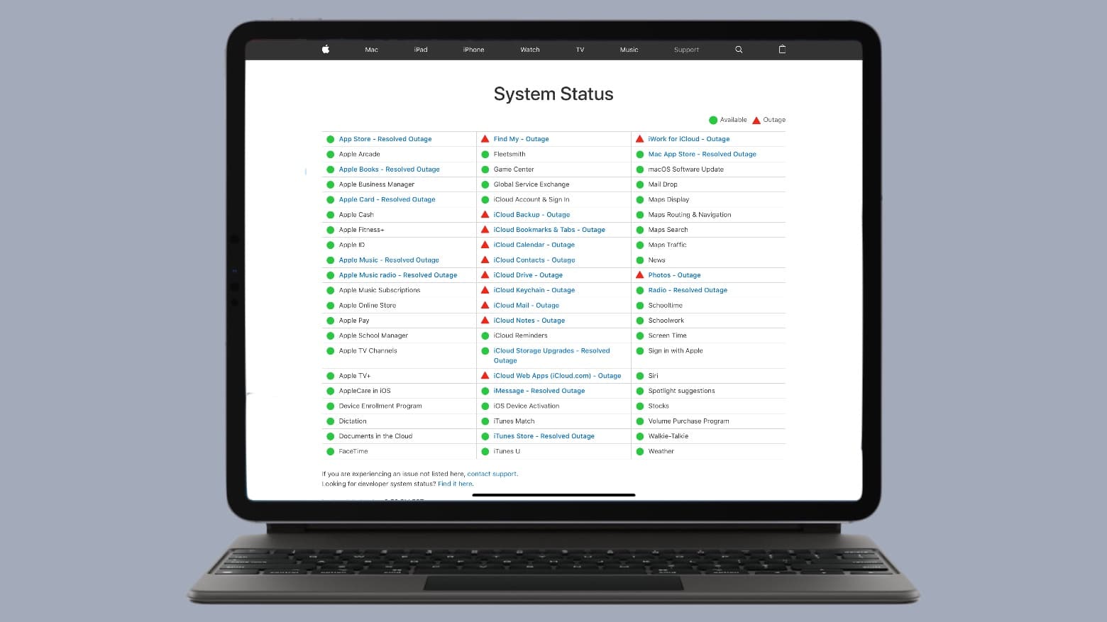 if you use an iCloud service, there’s a good chance it’s down right now.