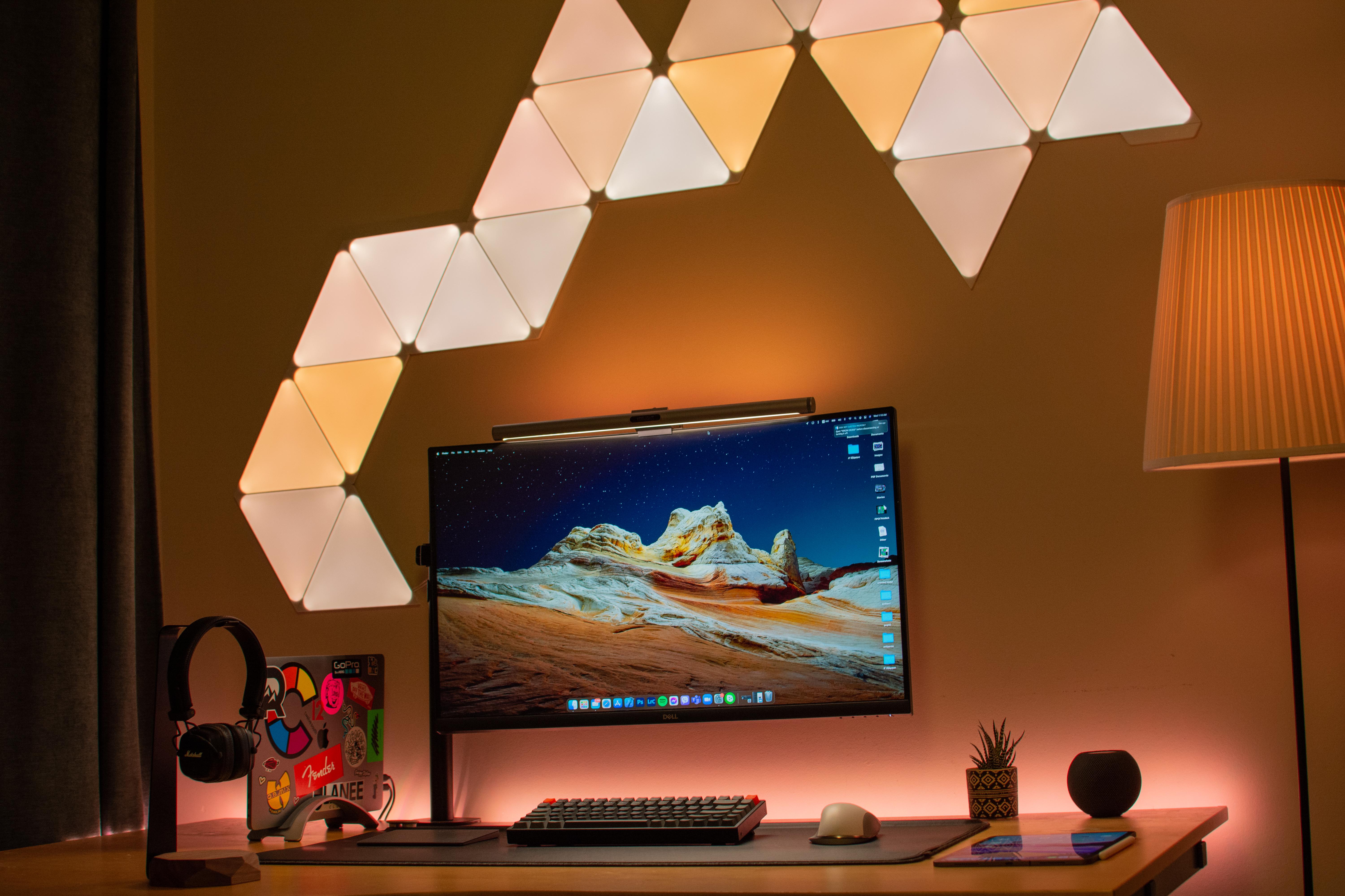 Nanoleaf Shapes give you interesting lighting options.