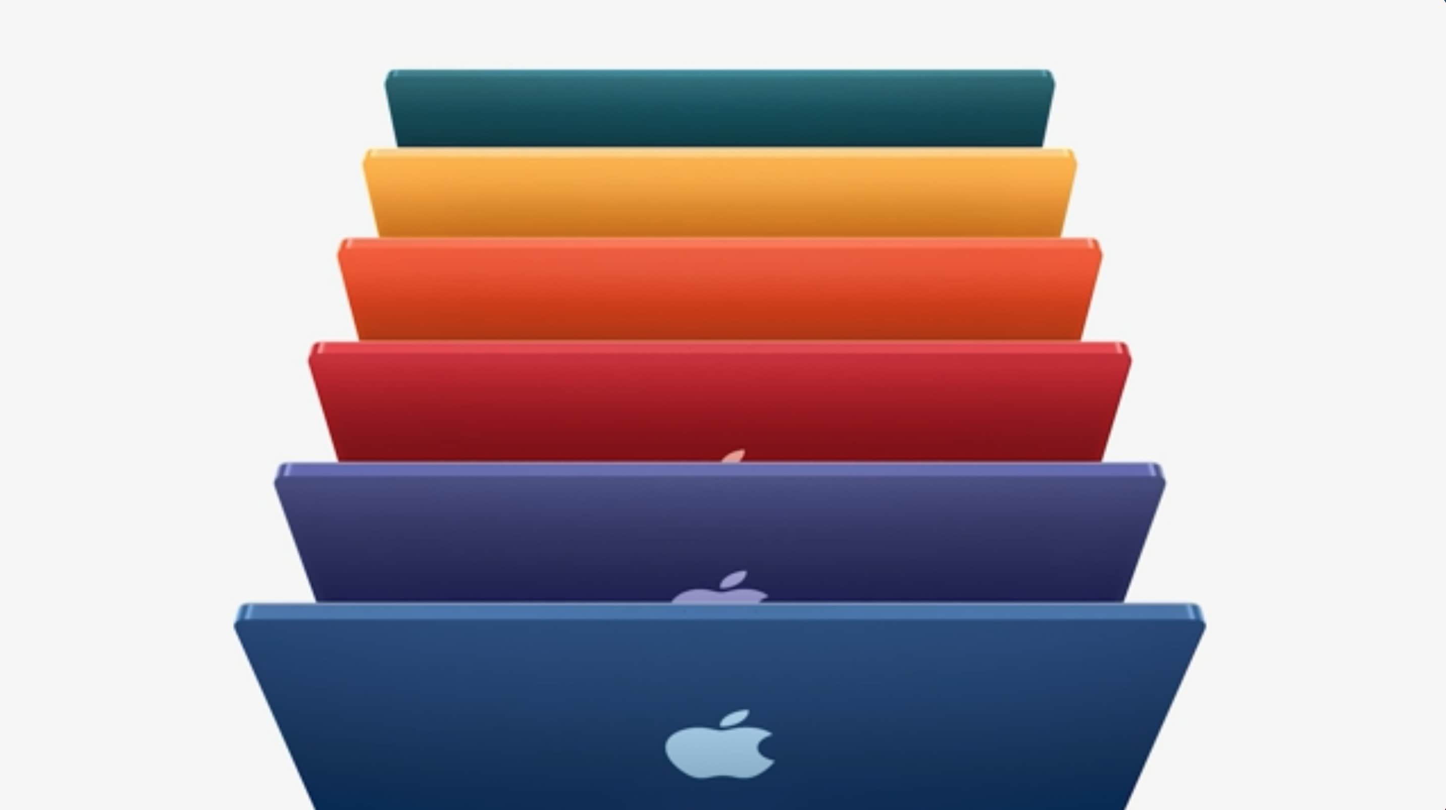 The new M1 iMacs come in a range of vivid colors.