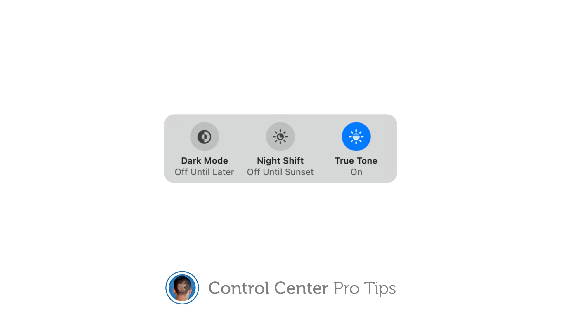 Toggle True Tone in Control Center