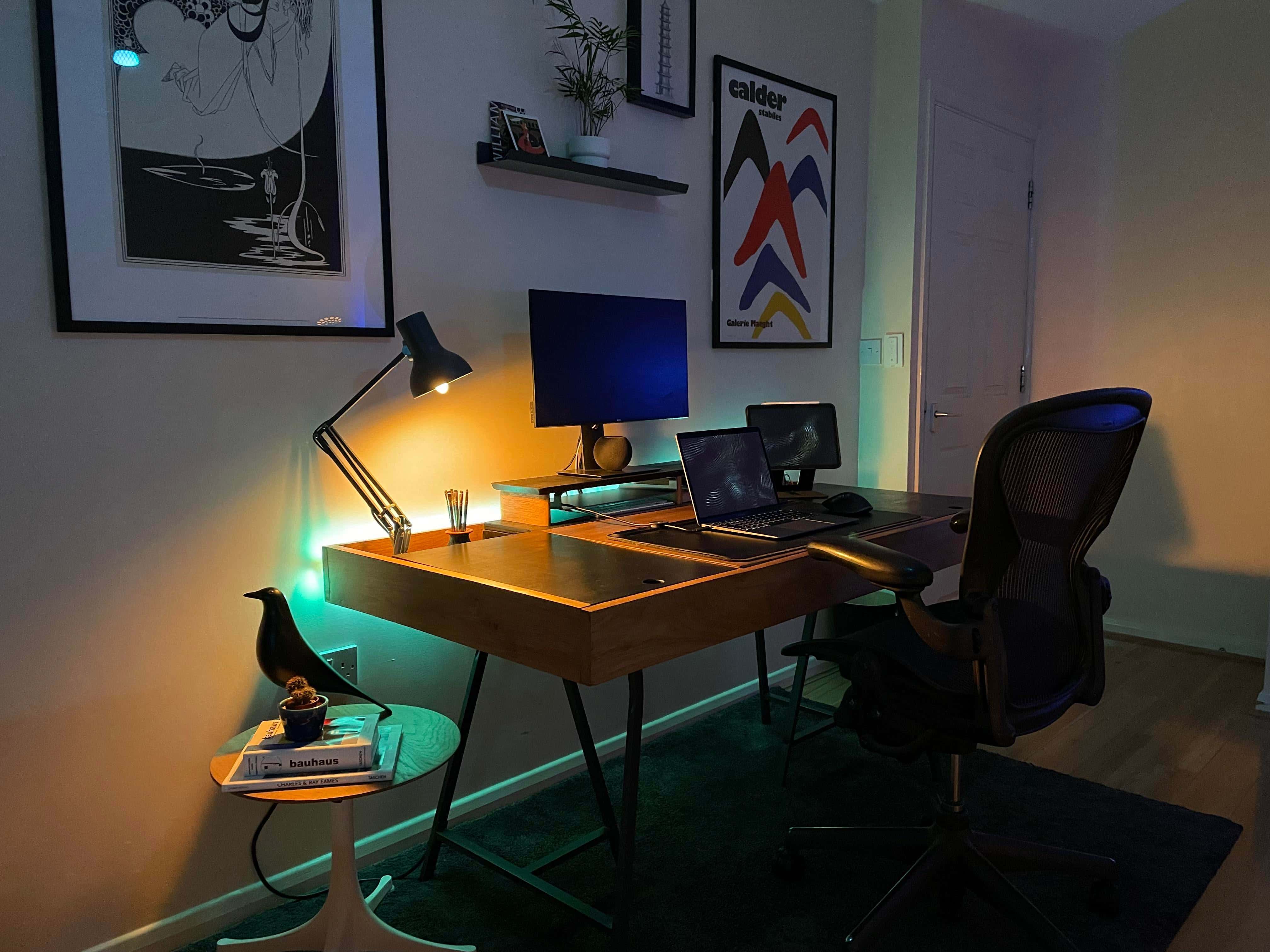 Some DIY touches and nice decor top off a highly functional setup.