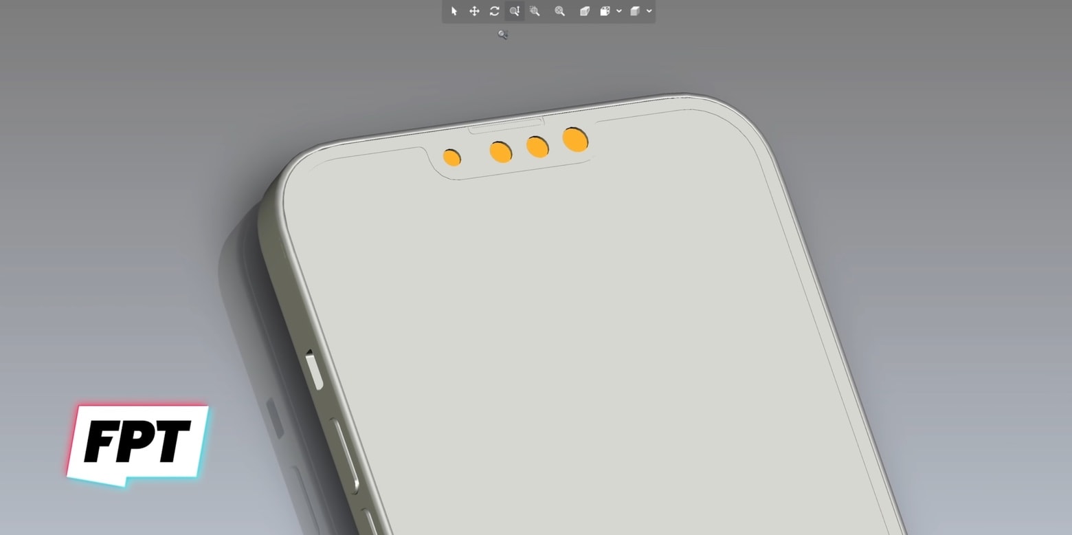 This is a CAD drawing supposedly showing the iPhone 13 notch