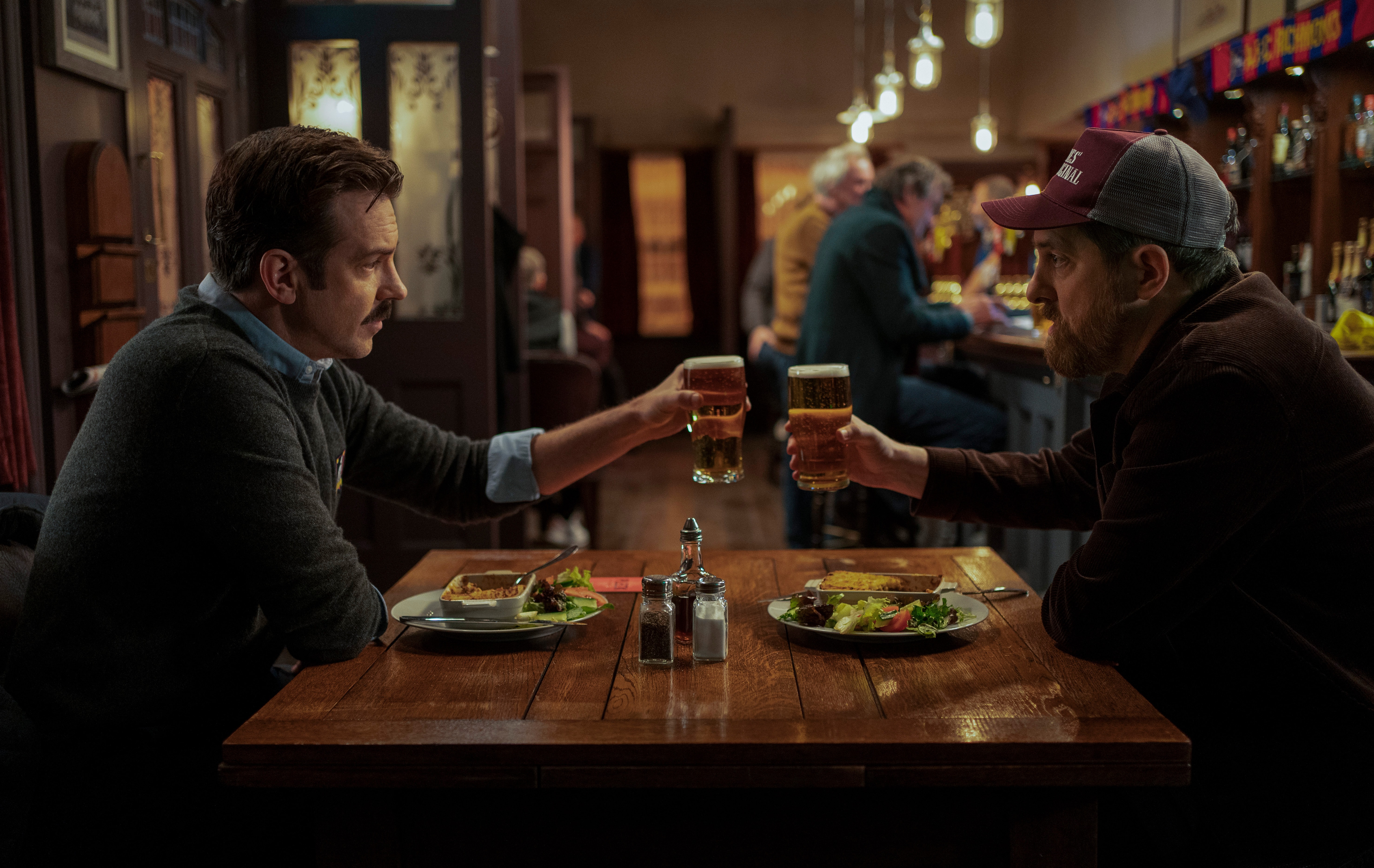 Jason Sudeikis and Brendan Hunt in Ted Lasso
