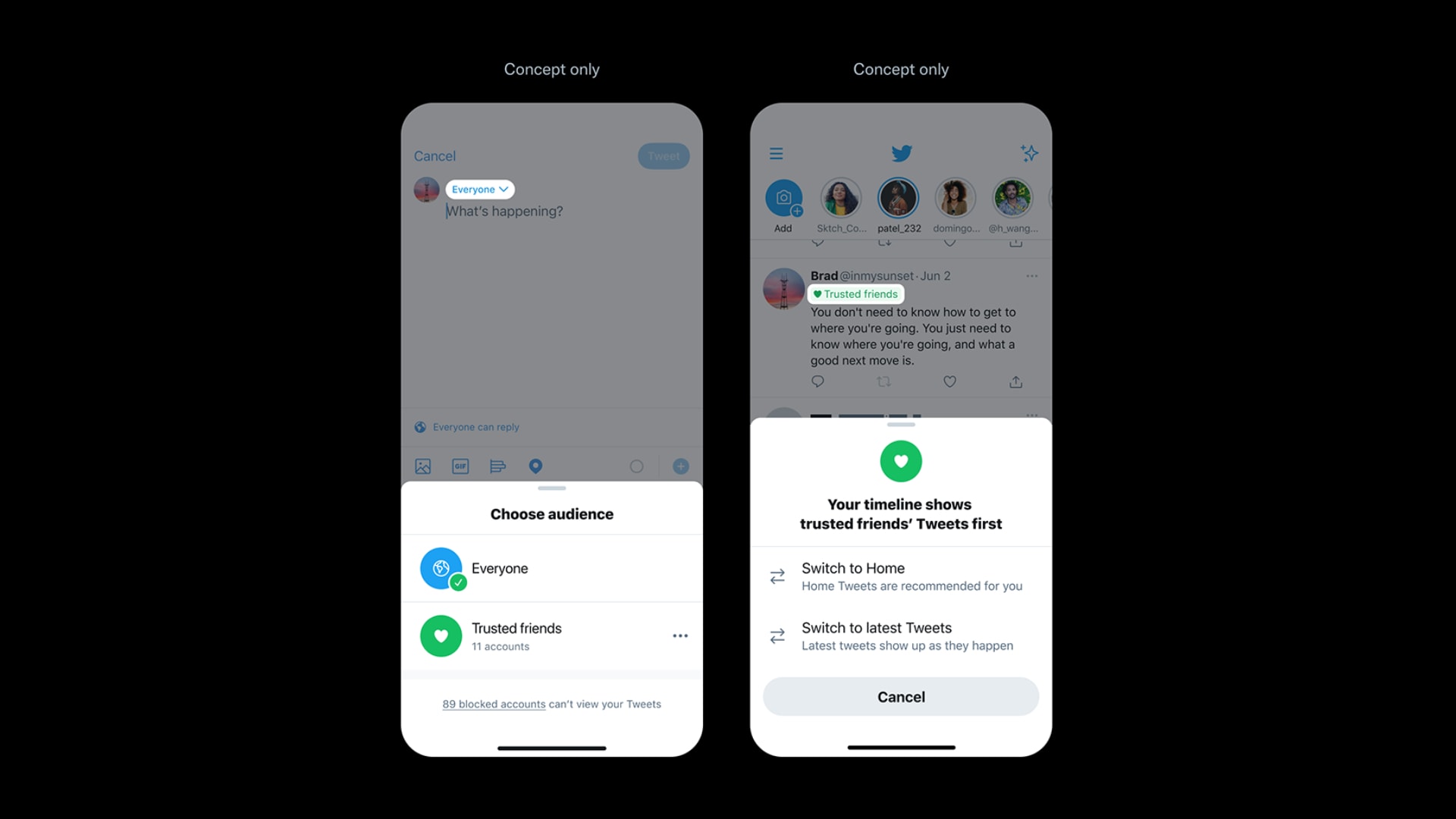 Twitter's possible trusted friends feature