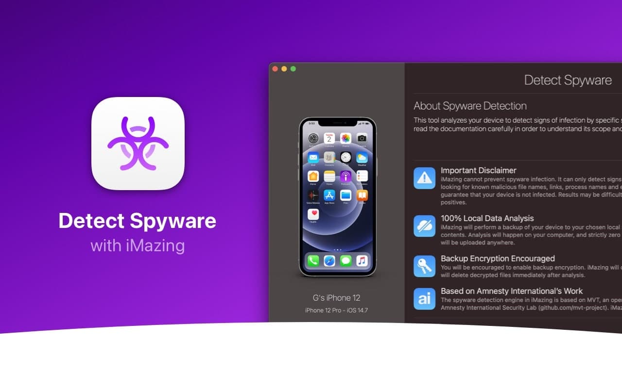 iMazing's new Pegasus spyware detector
