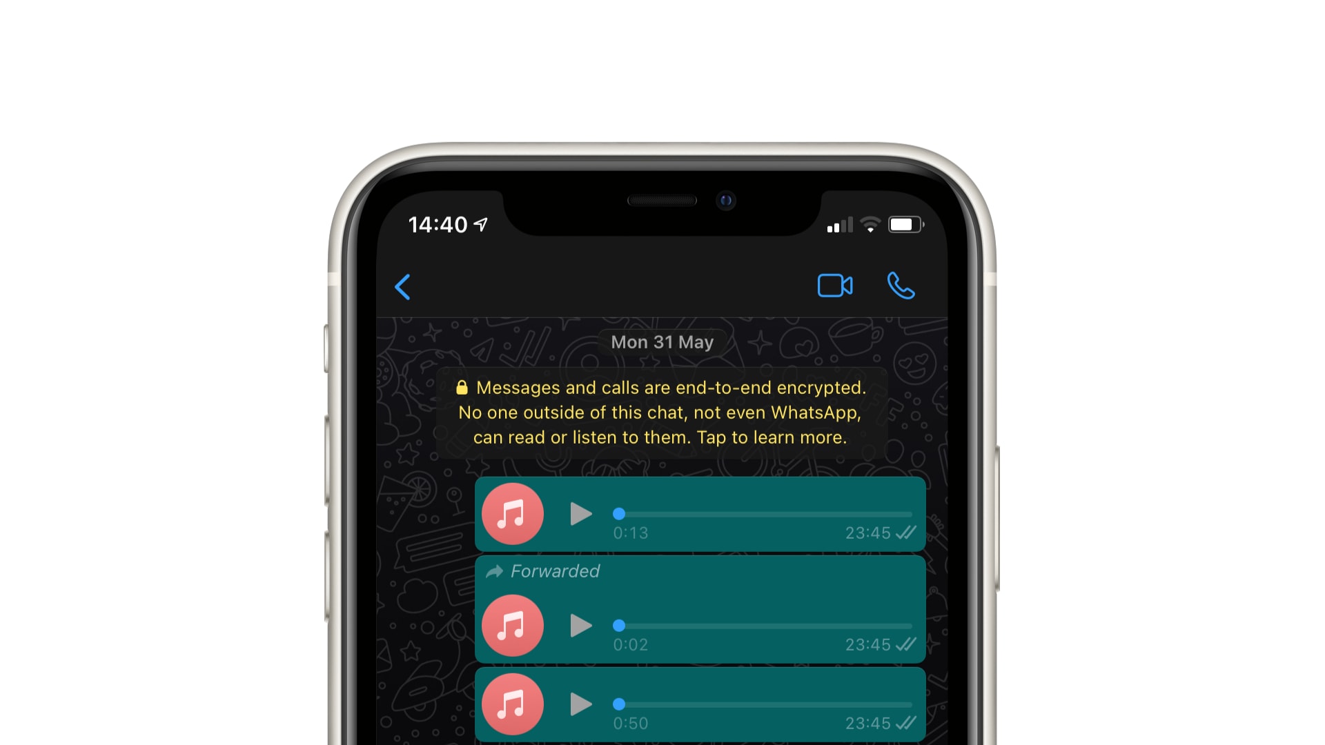 WhatsApp encryption message