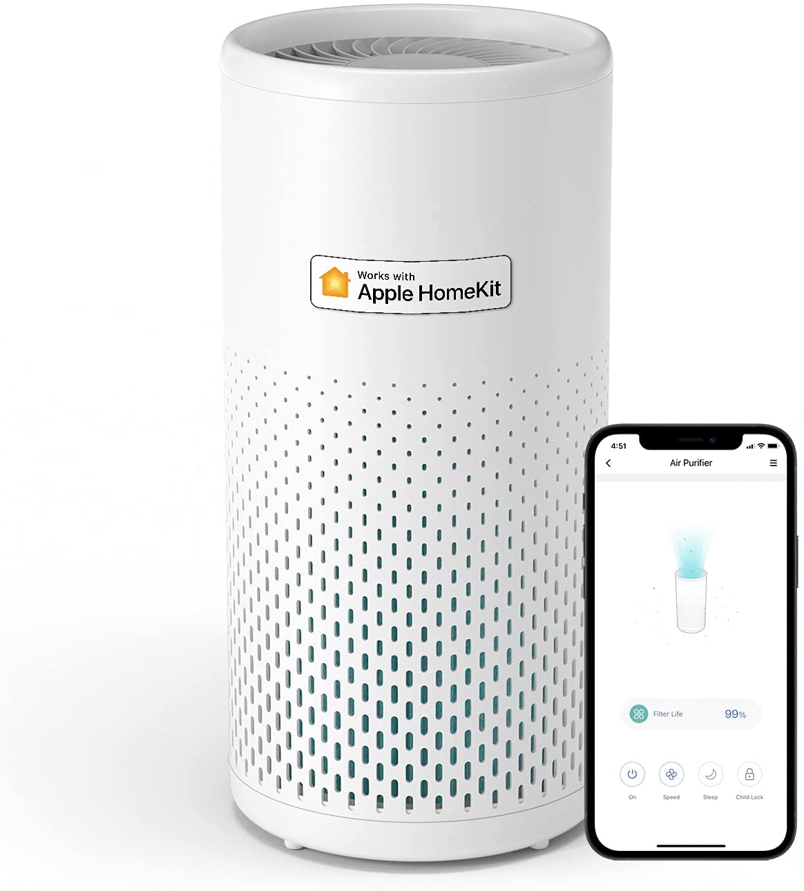 The new Meross MAP100 Smart Wi-Fi Air Purifier works with HomeKit.
