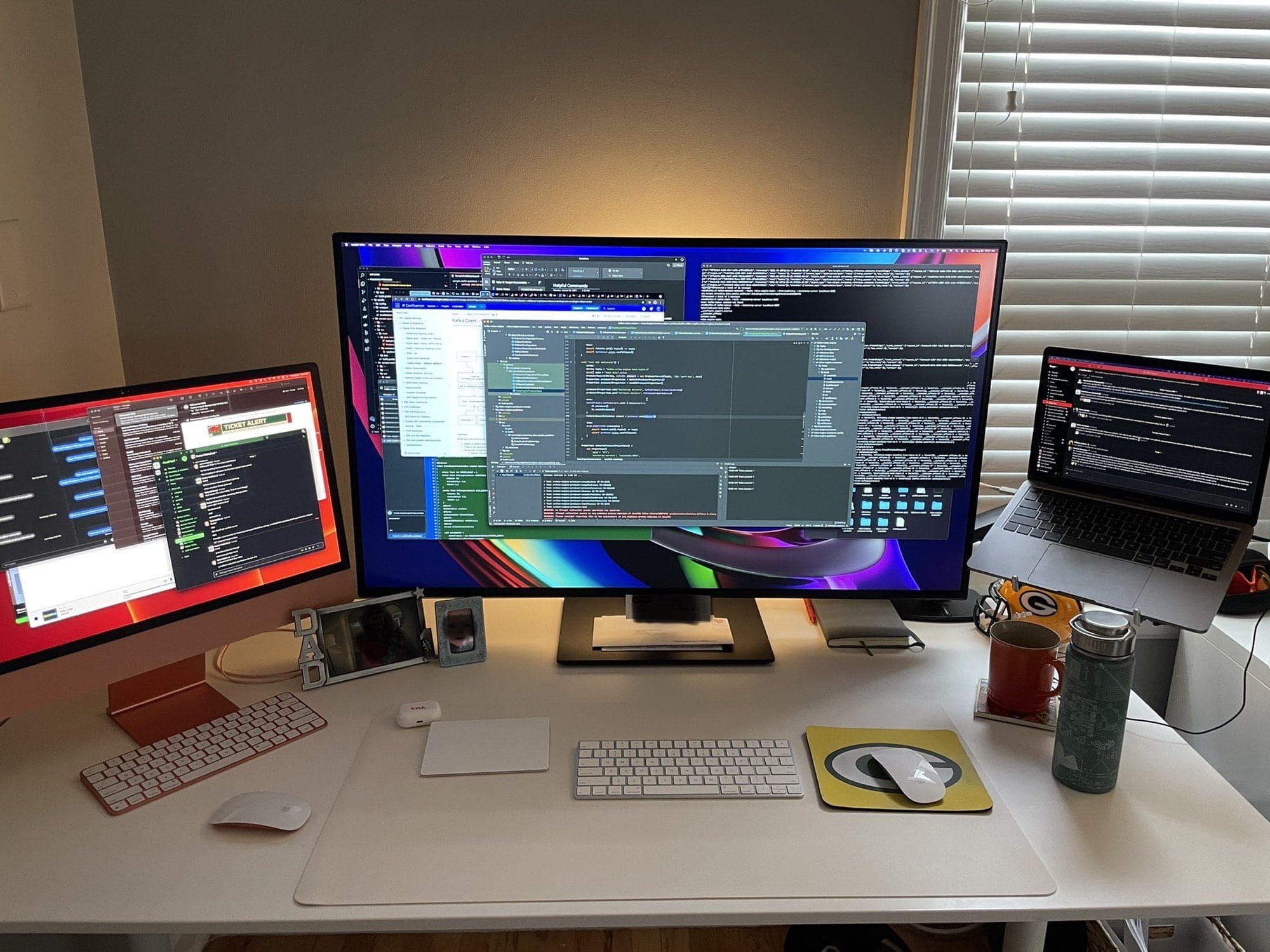 iMac and MacBook Pro, check. Massive display, check. Le Creuset mug, check.