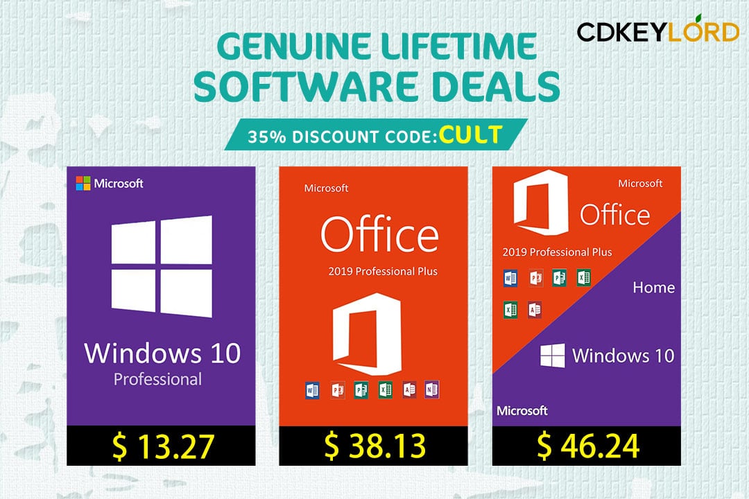 Now you can get 35% off genuine lifetime software activation keys at CDKeylord.com.
