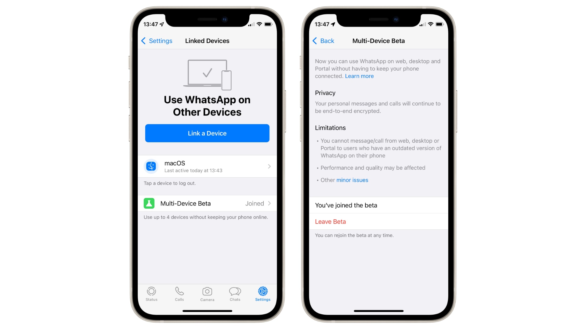 WhatsApp multi-device beta