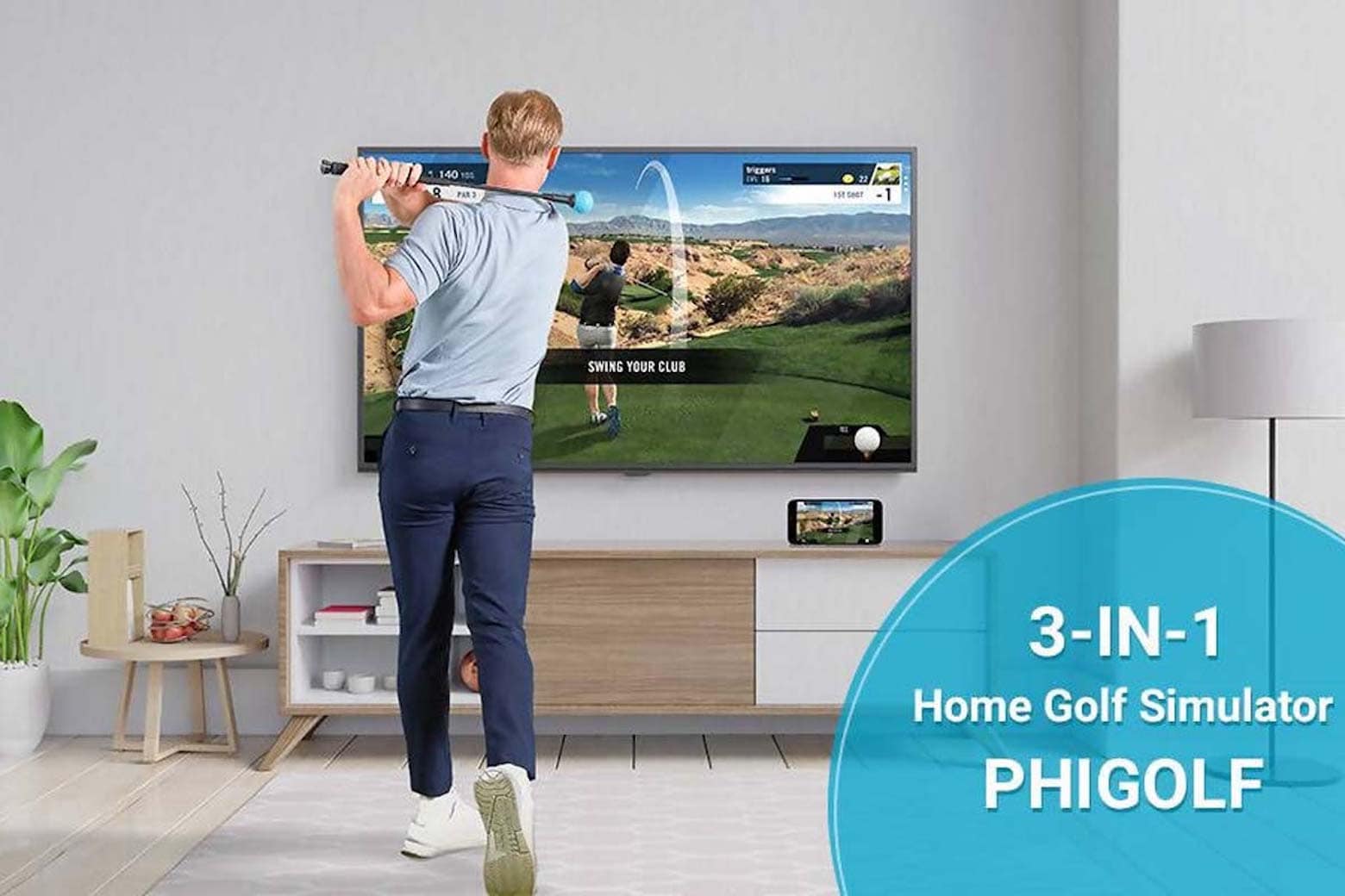 Golf in your pajamas with this realistic simulator.