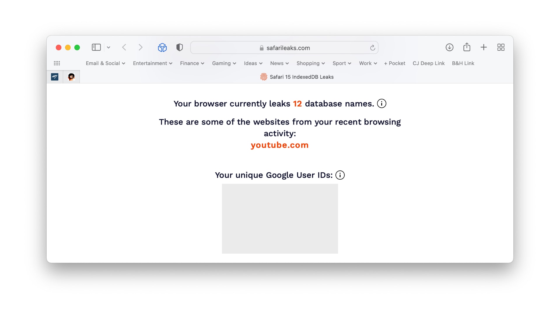 Safari 15 leaks browsing activity