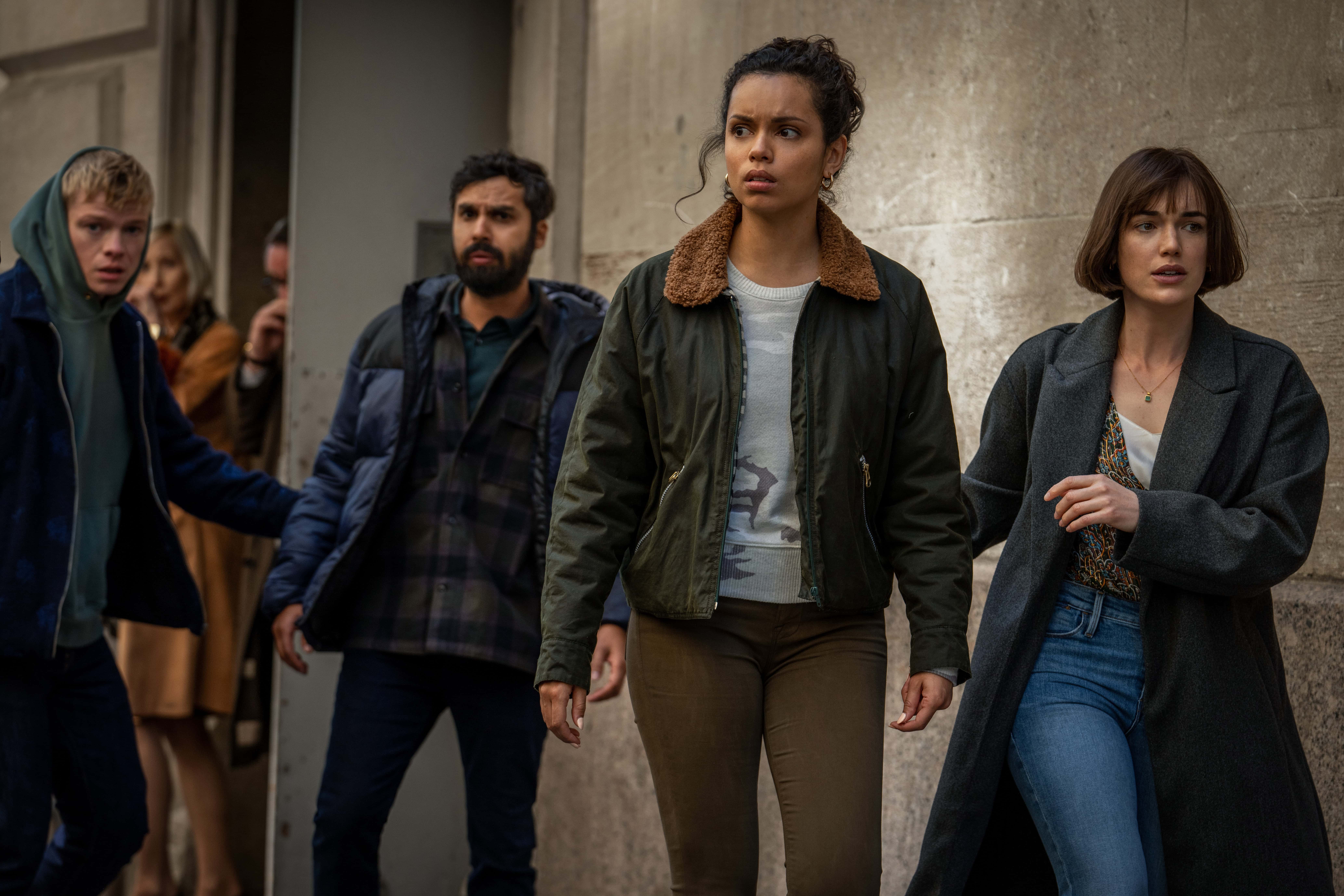 Kunal Nayyar, Tom Rhys-Harries, Georgina Campbell and Elizabeth Henstridge in Suspicion