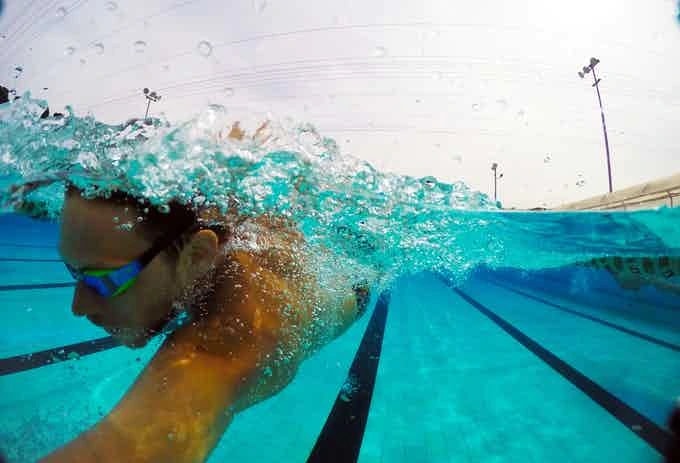 Here's an example of a split photo the waterproof dome case will let you take with a smartphone.
