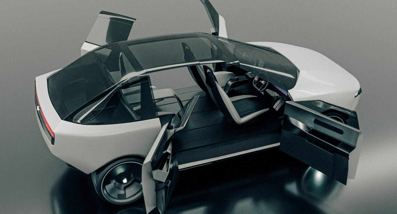 This Apple Car concept is unrelated to the patent, but at least it shows a sunroof.