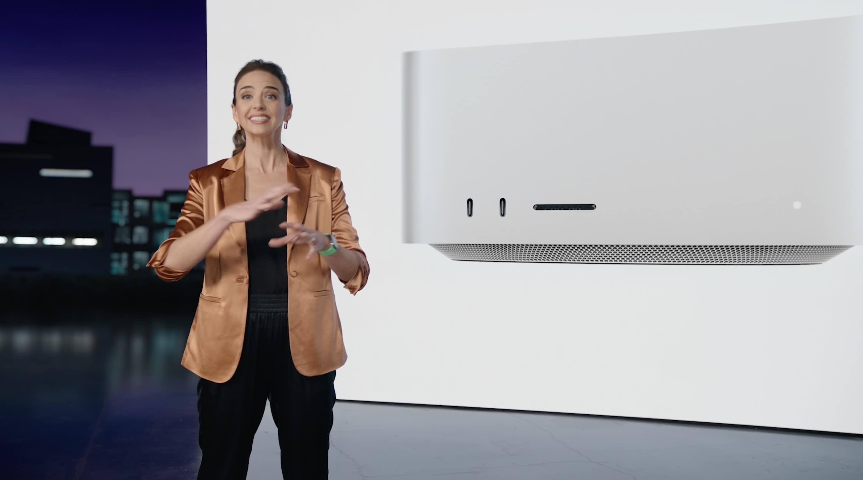 Colleen Novielli, the Mac product line manager, details the new Mac Studio.
