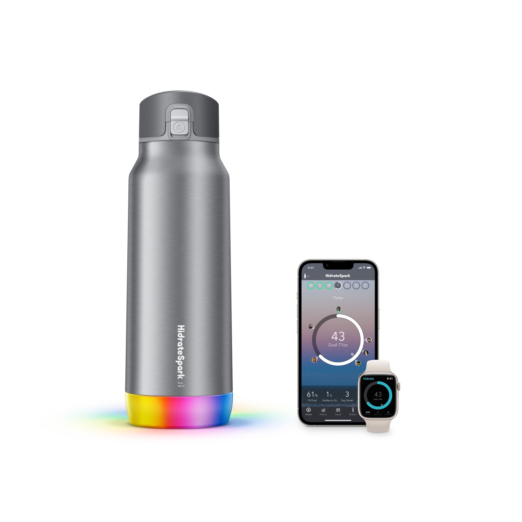 The Pro Steel model keeps beverages cold for 24 hours and will nag you to drink water many times over that period.