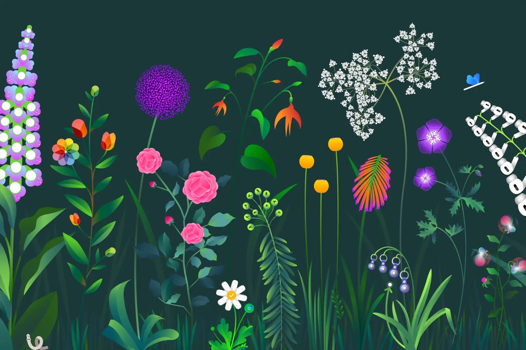 Can you see Siri, an iPhone and an Apple Pencil among the flora here?