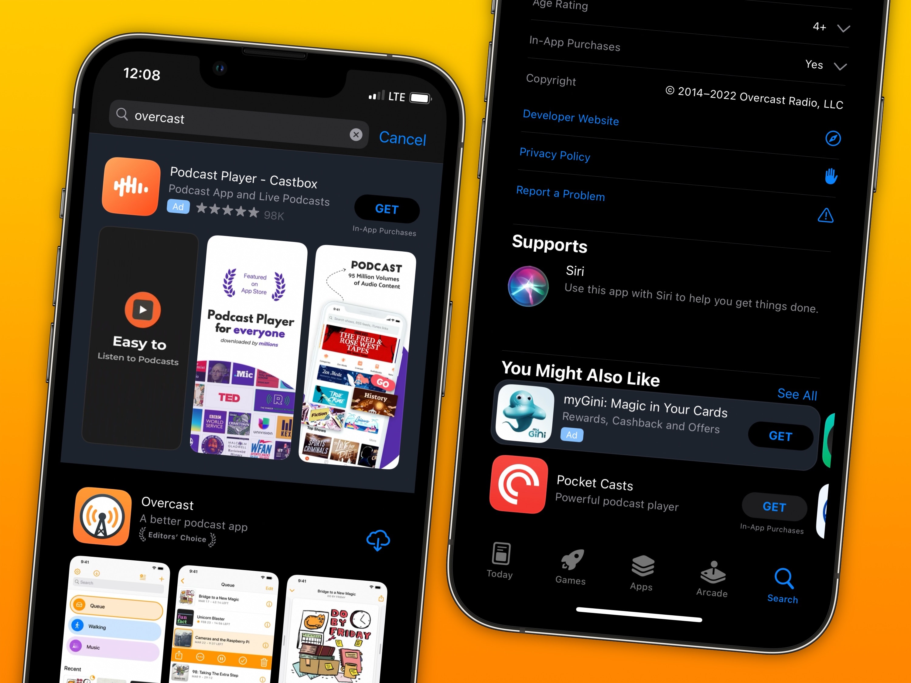 Examples of ad placements in the App Store.