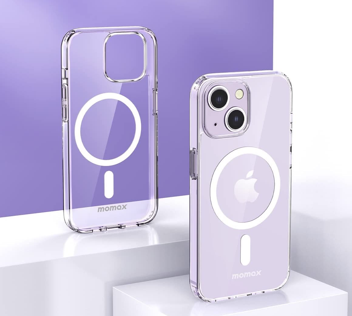 Momax's clear magnetic case for iPhone works with MagSafe chargers.