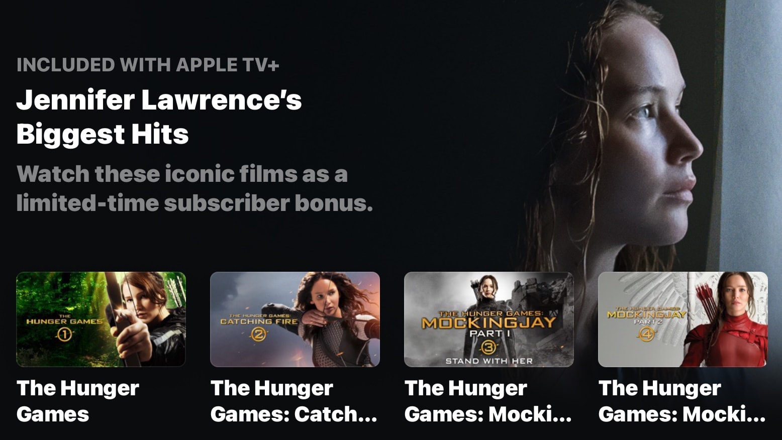 Jennifer Lawrence's biggest hits are on Apple TV+, including 'Hunger Games'