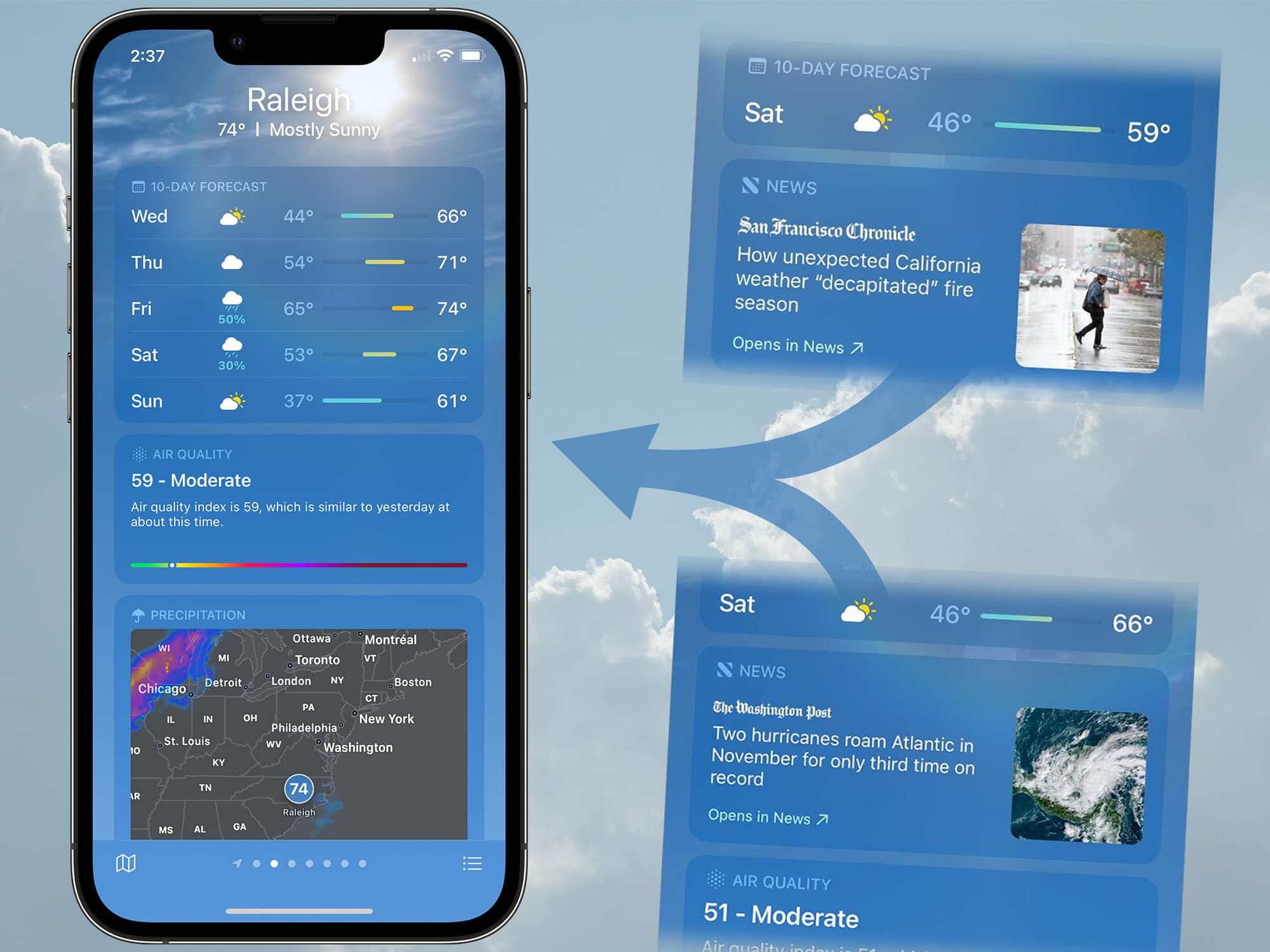 News in the Weather app.