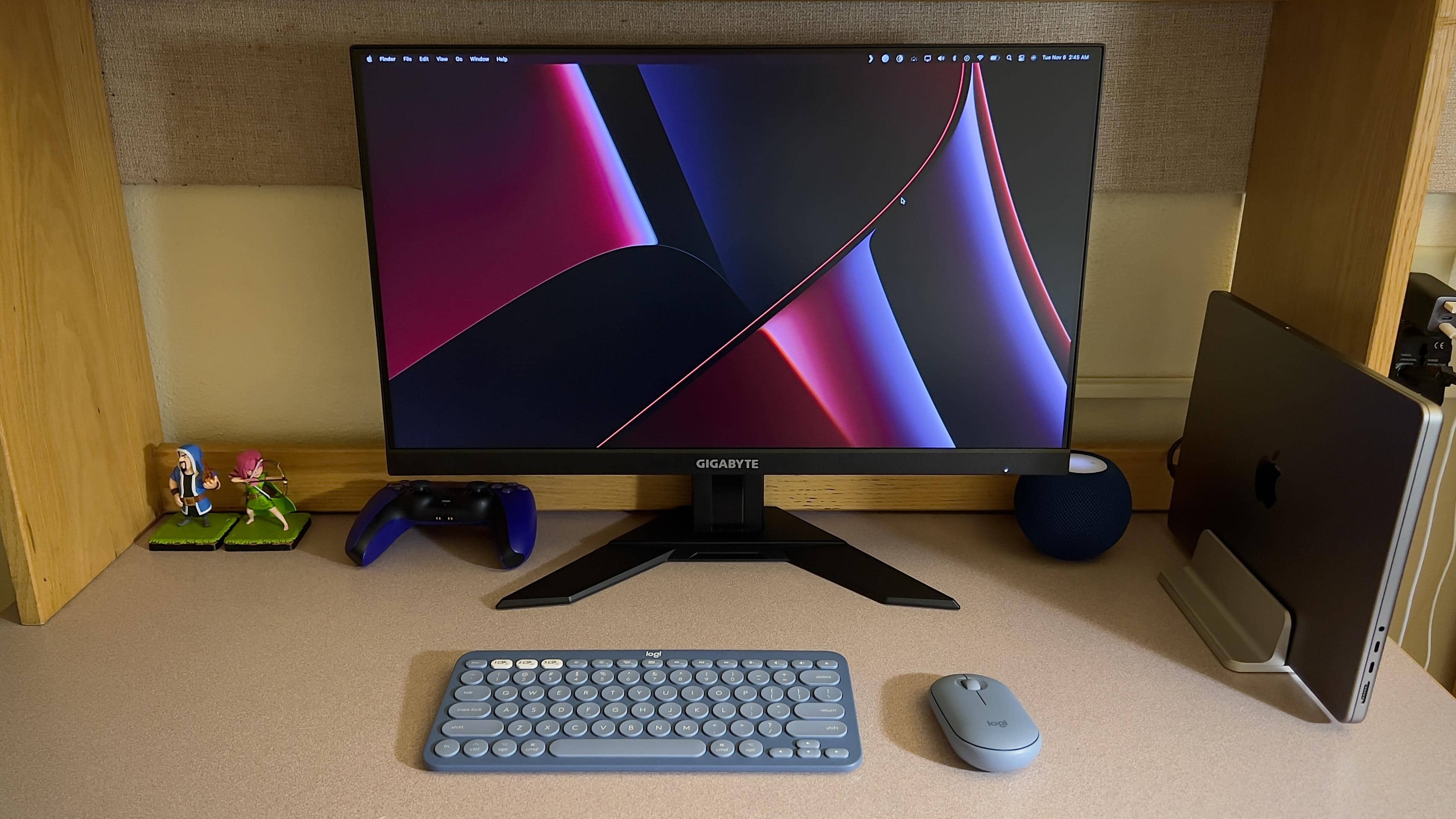 This tidy setup didn't cost a fortune, but it gets the job done.