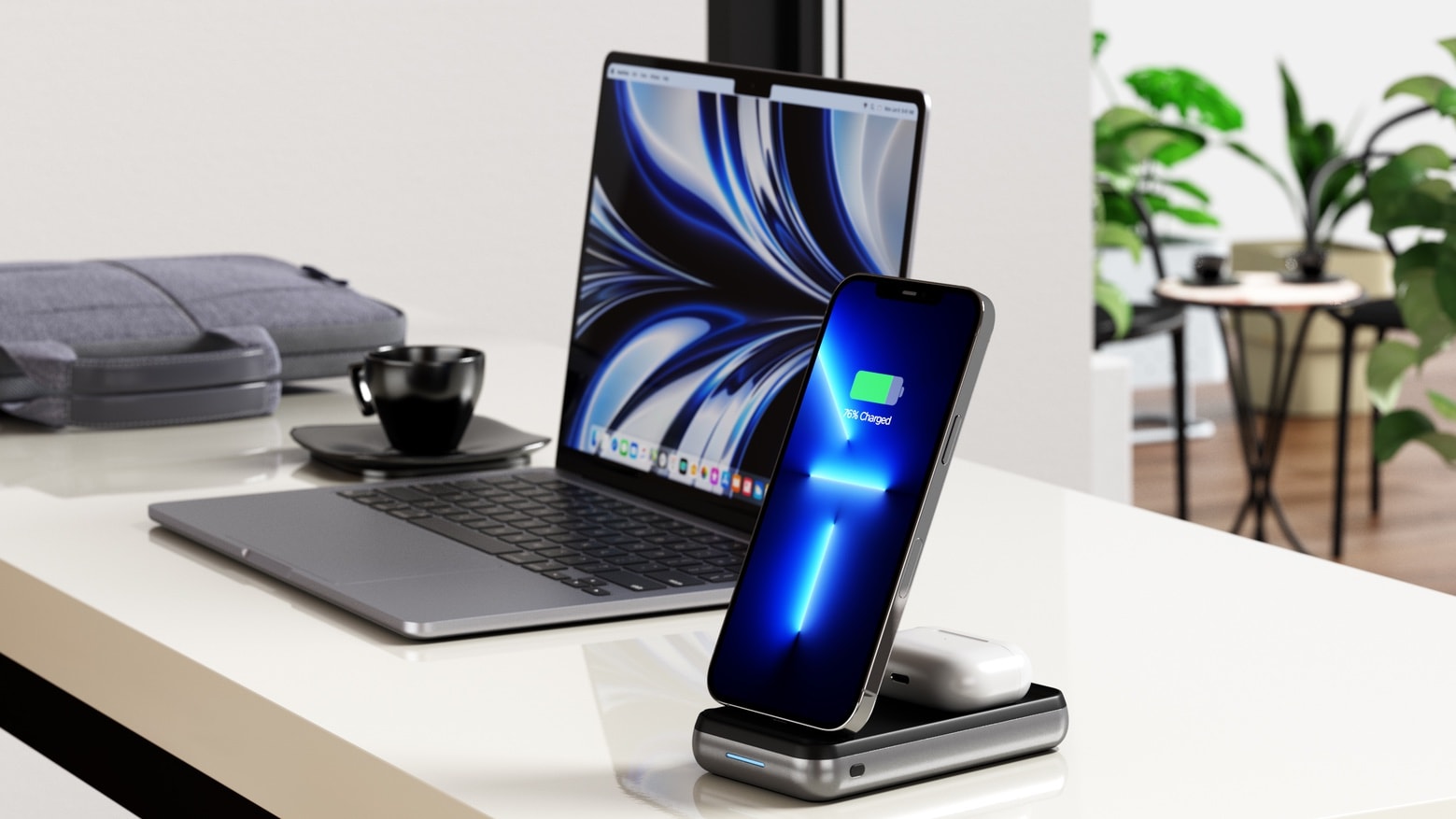 Foldable power bank wirelessly charges iPhone and AirPods anywhere you go