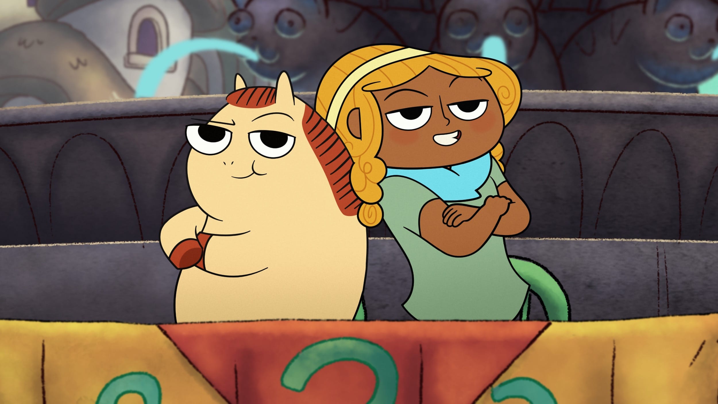 A still from Pinecone & Pony shows the animated stars of the whimsical Apple TV+ kids show.