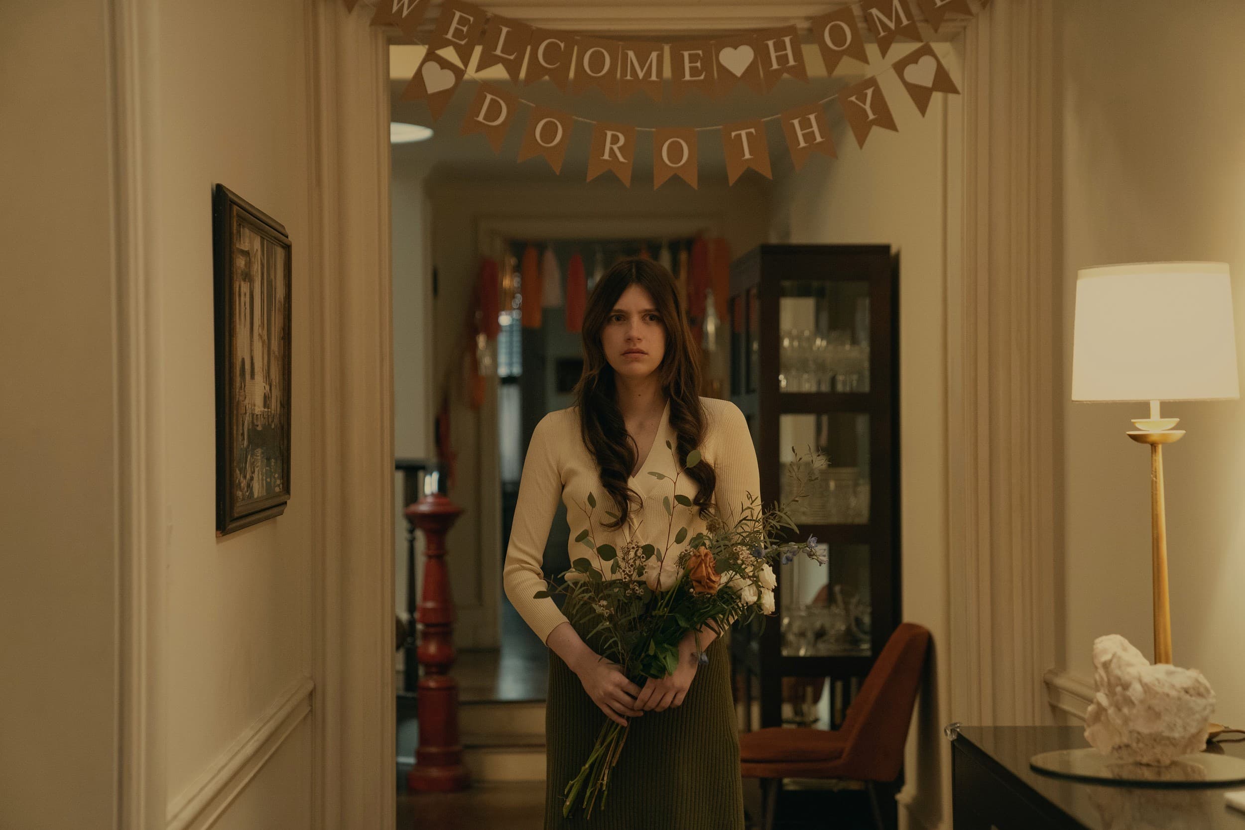 The Turners' witchy nanny Leanne (played by Nell Tiger Free) in a still from Apple TV+ psychological thriller 