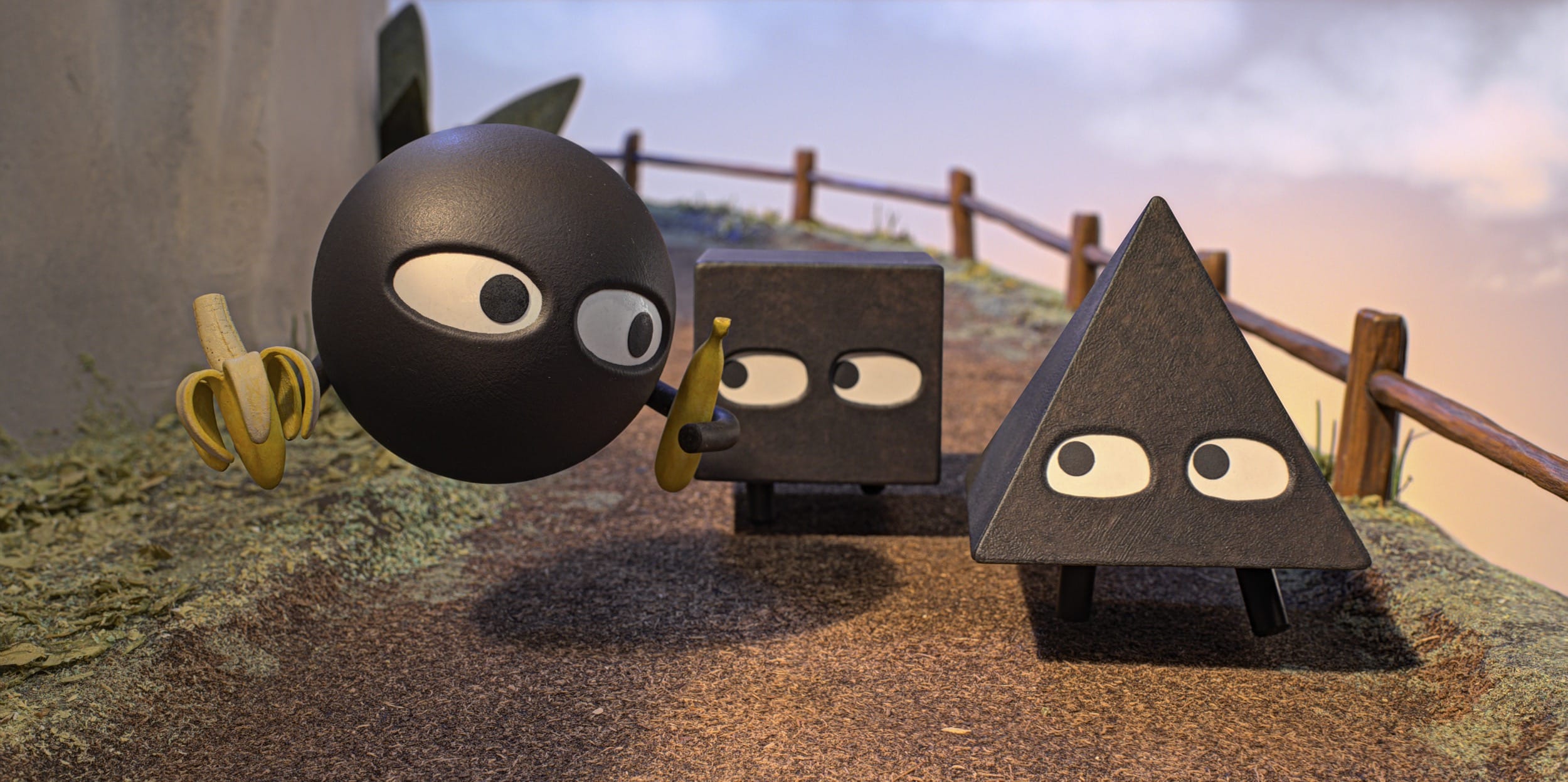 Circle, Square and Triangle from stop-motion animation show 