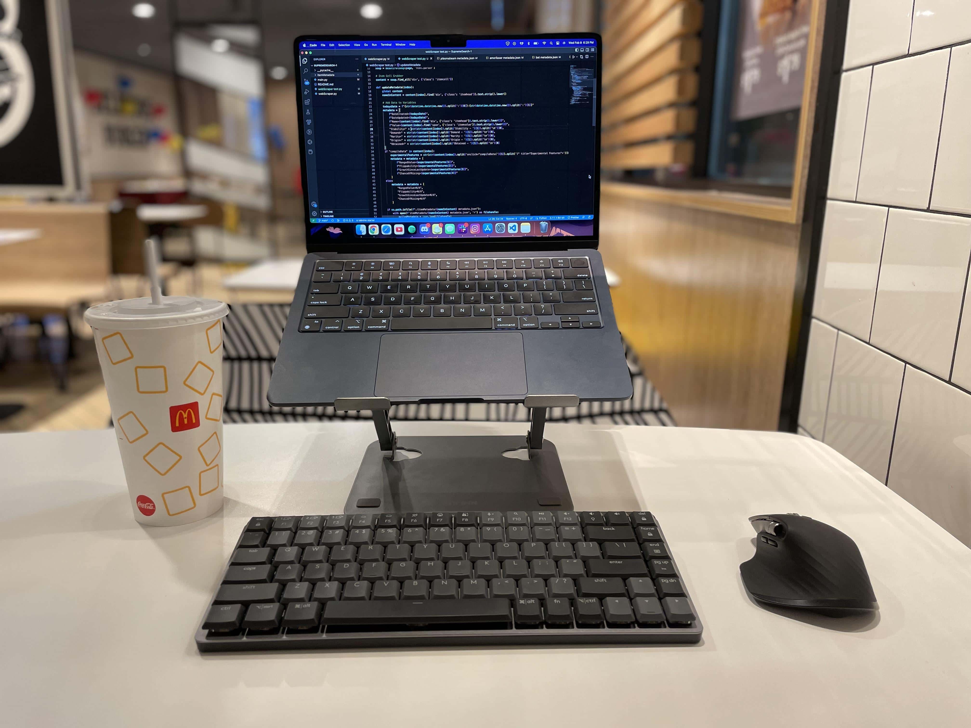 At home or in a fast-food joint, work is getting done.