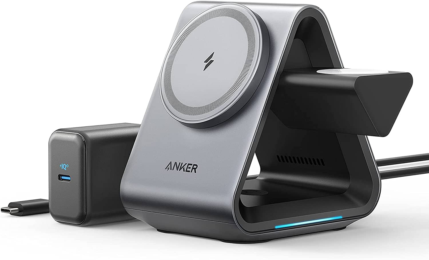The Anker 737 MagGo MagSafe charger comes with a USB-C adapter and cable.