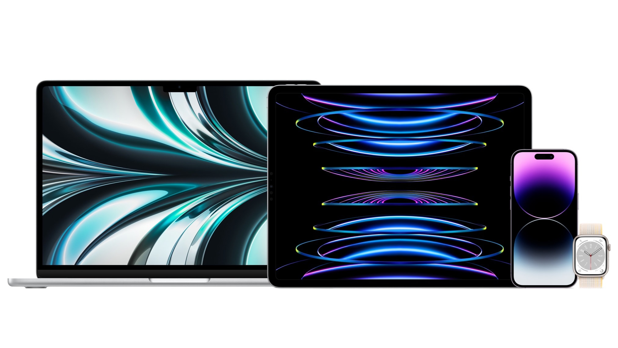 MacBook, iPad, iPhone and Apple Watch