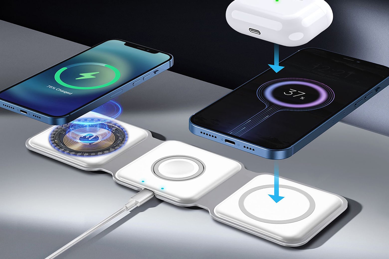 This discounted 3-in-1 wireless charging station also acts as a hands-free viewing stand.