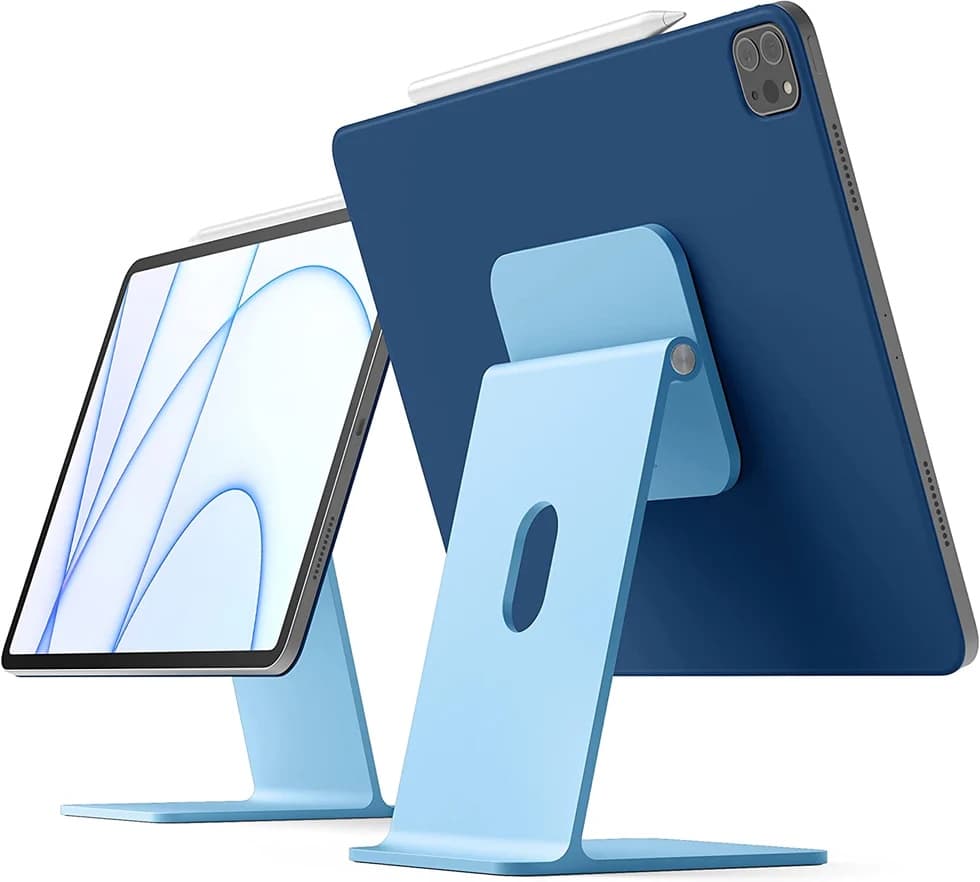 The sturdy magnetic stand is a perfect iPad companion.