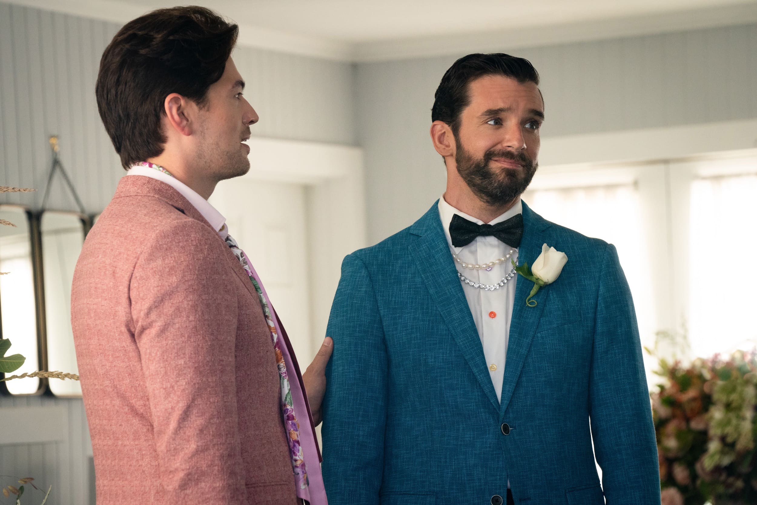 Devin Kawaoka and Michael Urie in 