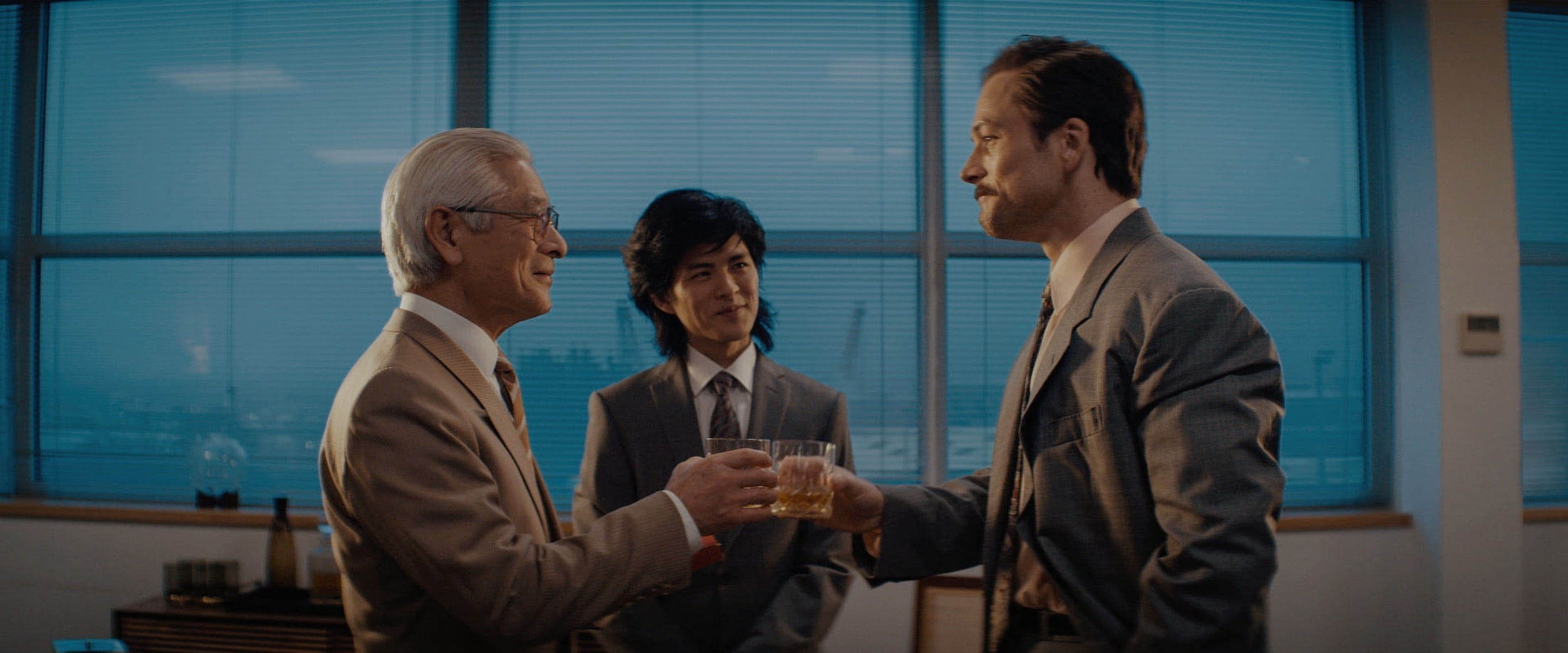 Togo Igawa, Nino Furuhata and Taron Egerton in 
