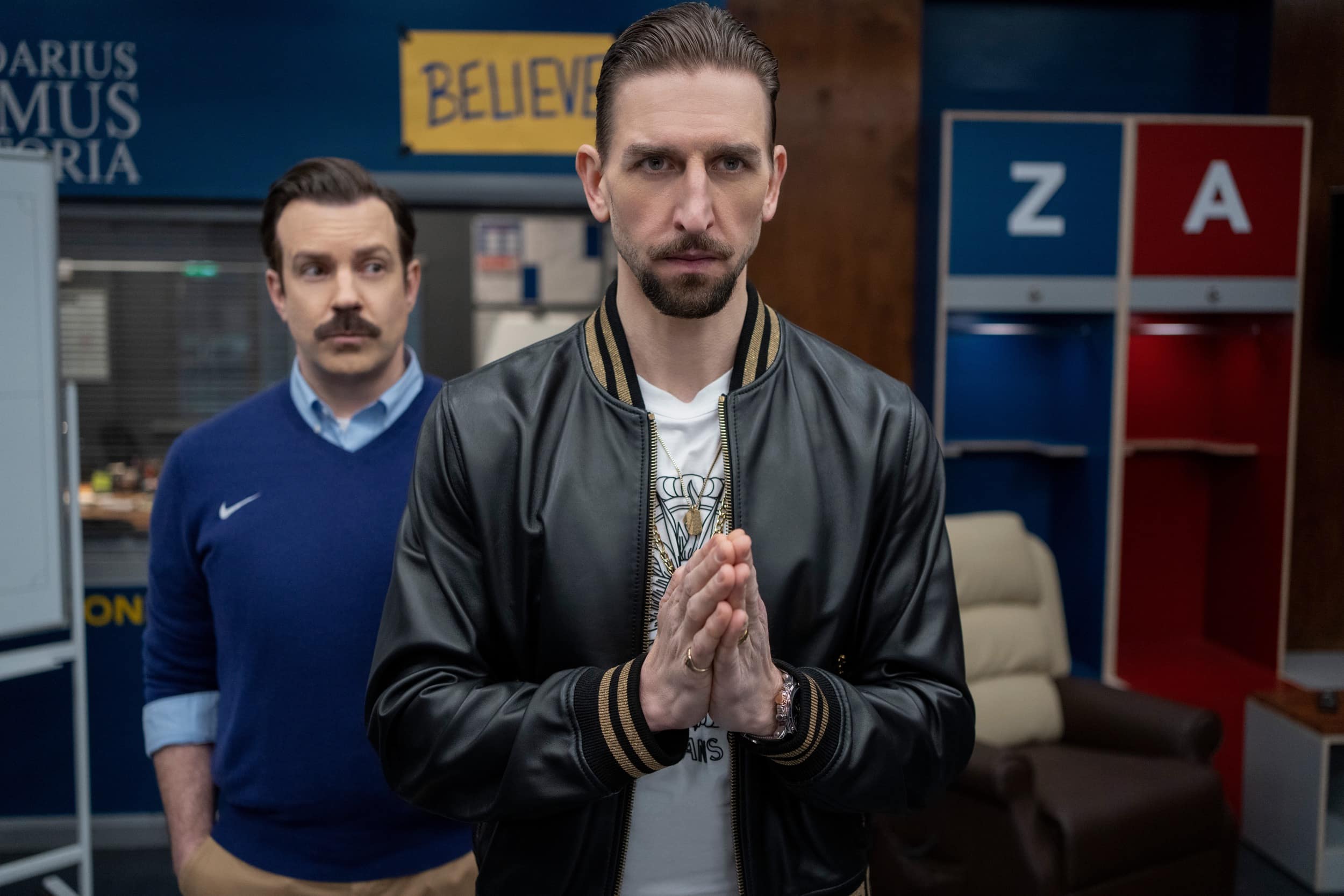 Jason Sudeikis and Maximilian Osinski in 