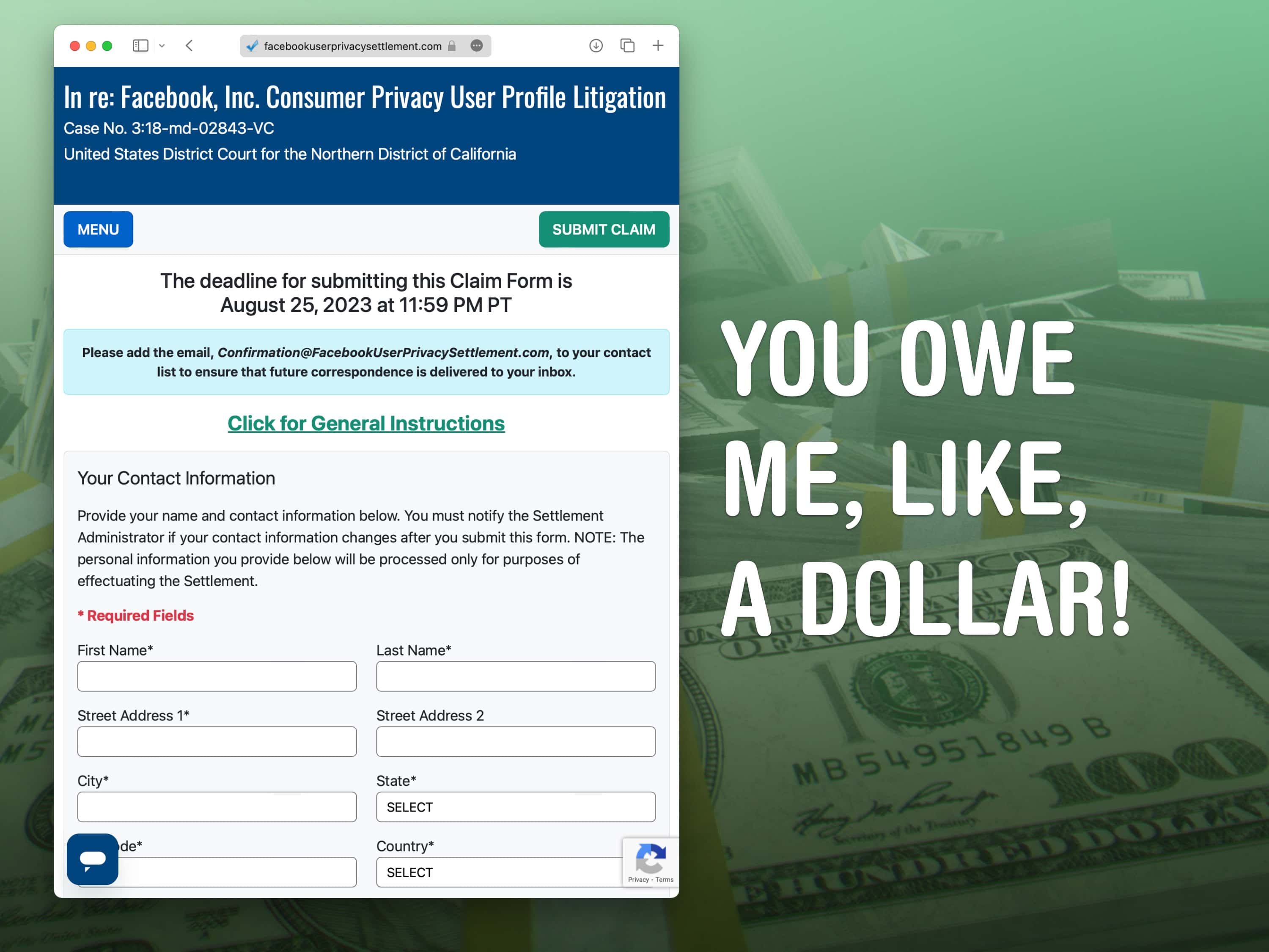 You owe me, like, a dollar!
