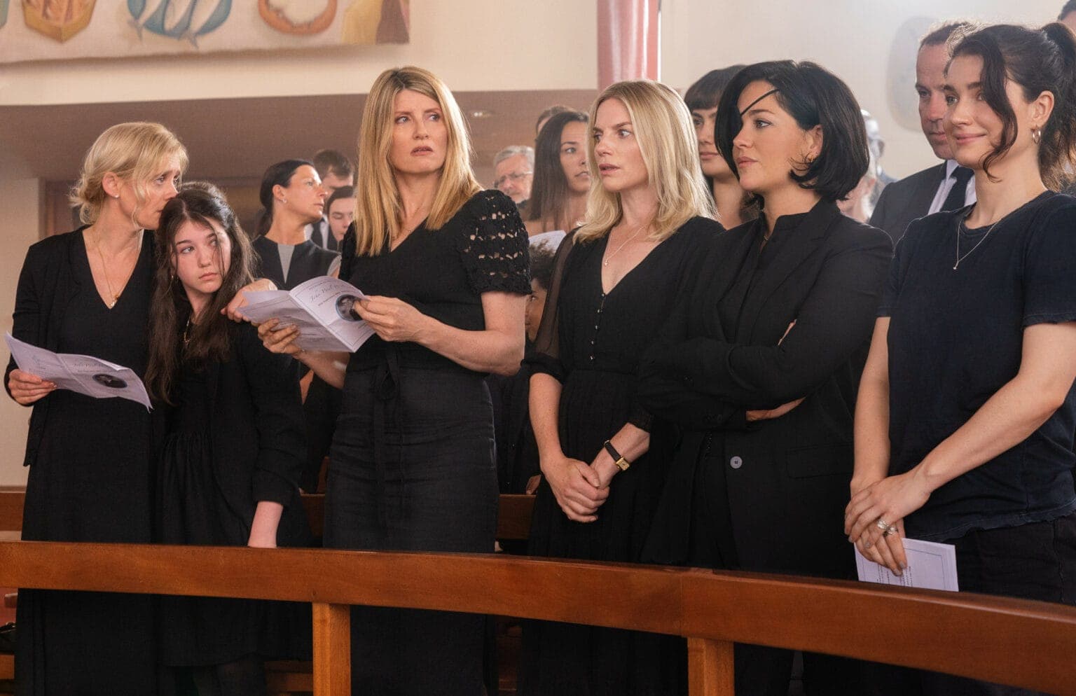 Eva Birthistle, Anne-Marie Duff, Sharon Horgan, Sarah Greene, and Eve Hewson are Bad Sisters.