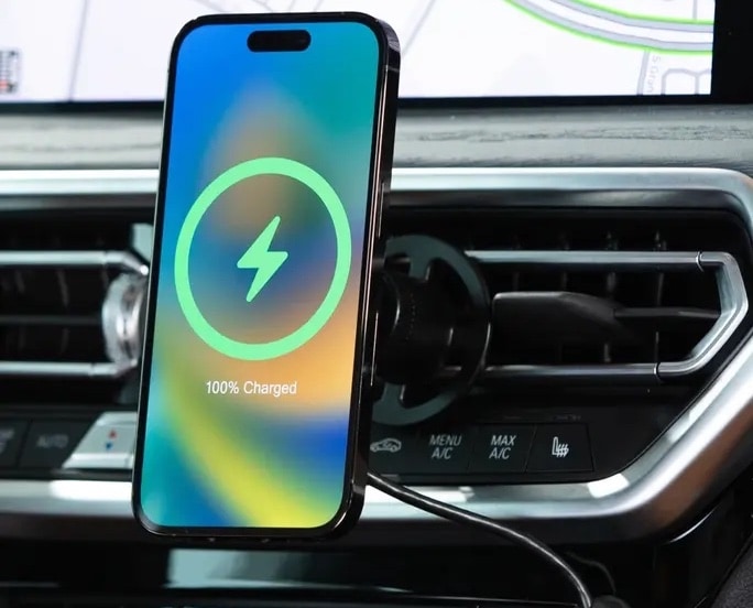 Mophie's new wireless charging vent mount with MagSafe works with iPhone 12 series handsets or newer.