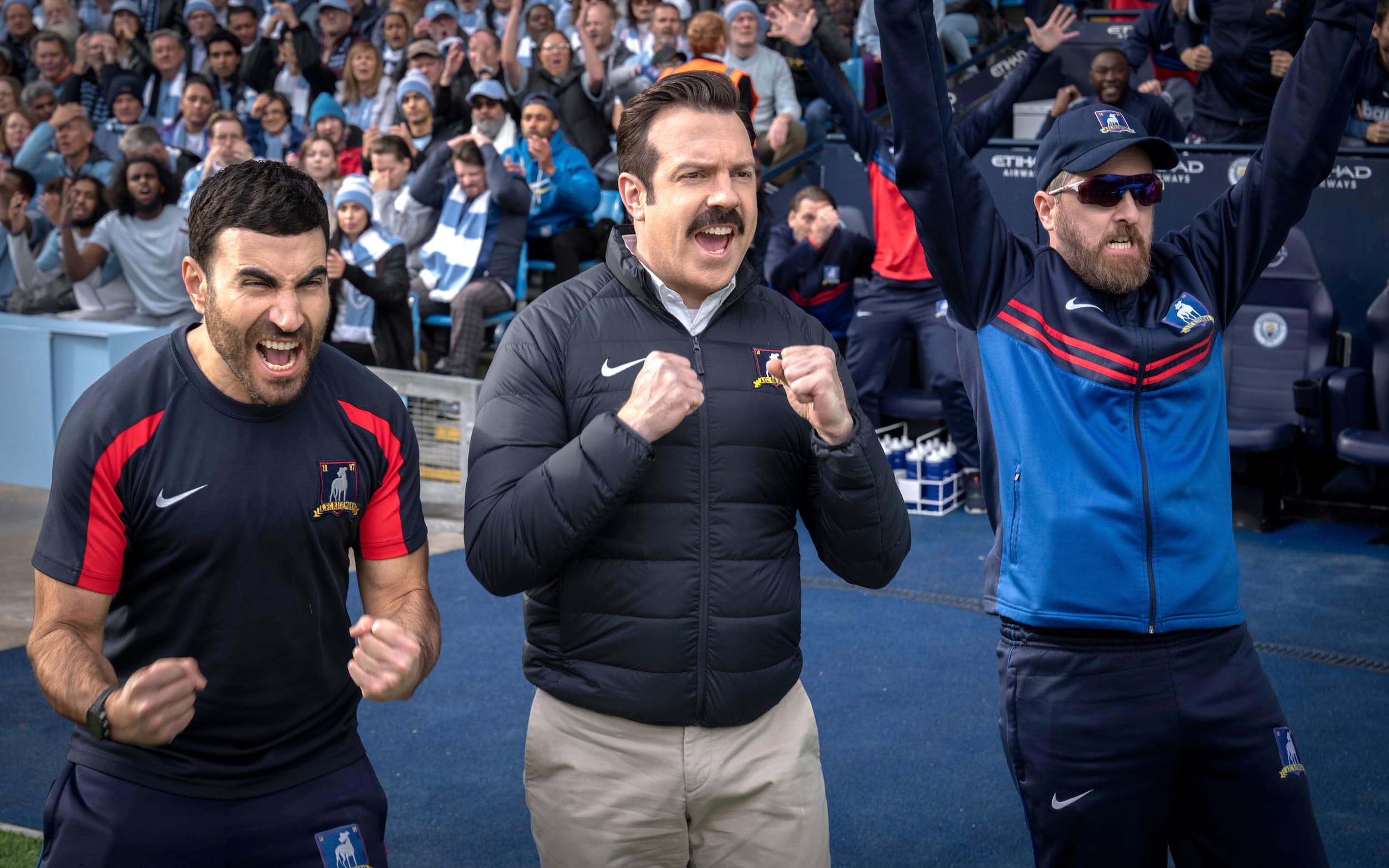 Brett Goldstein, Jason Sudeikis and Brendan Hunt in 