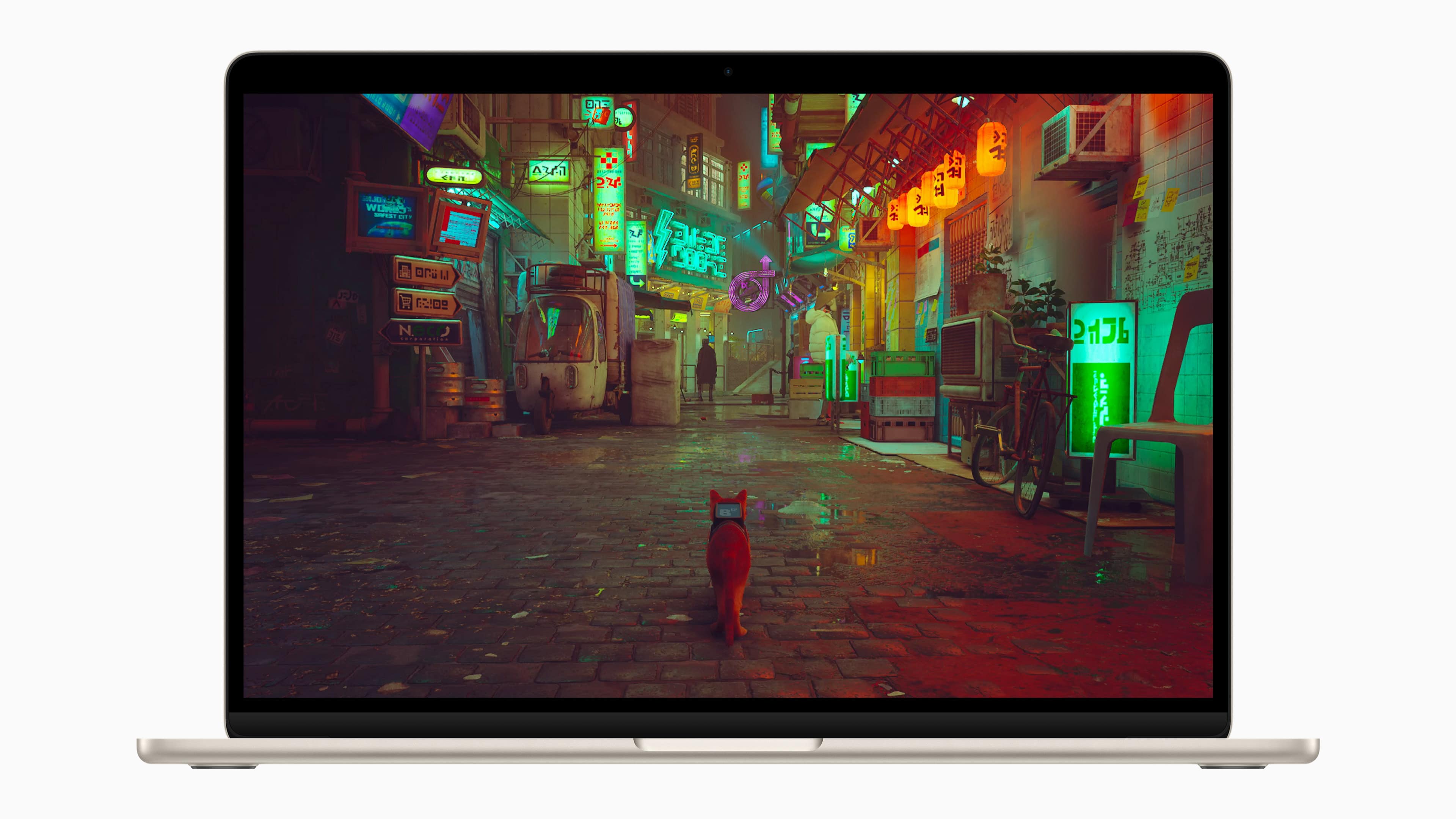 Apple WWDC23 MacBook Air 15-inch running Stray