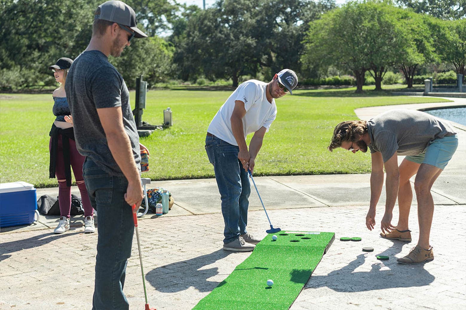Swing big with dad by picking up the PutterBall Backyard Golf Game at a Father's Day discount.