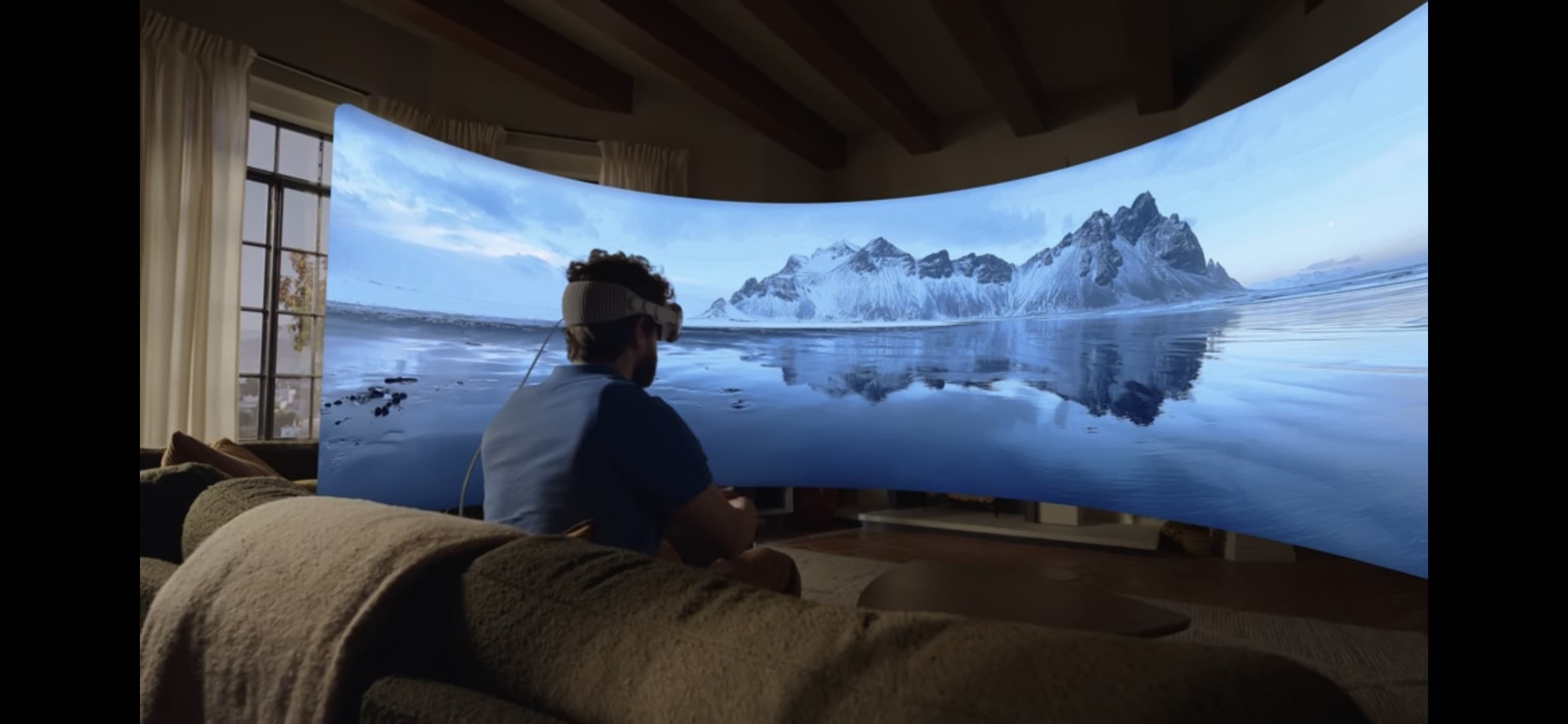 A panoramic photo in Apple's Vision Pro headset.