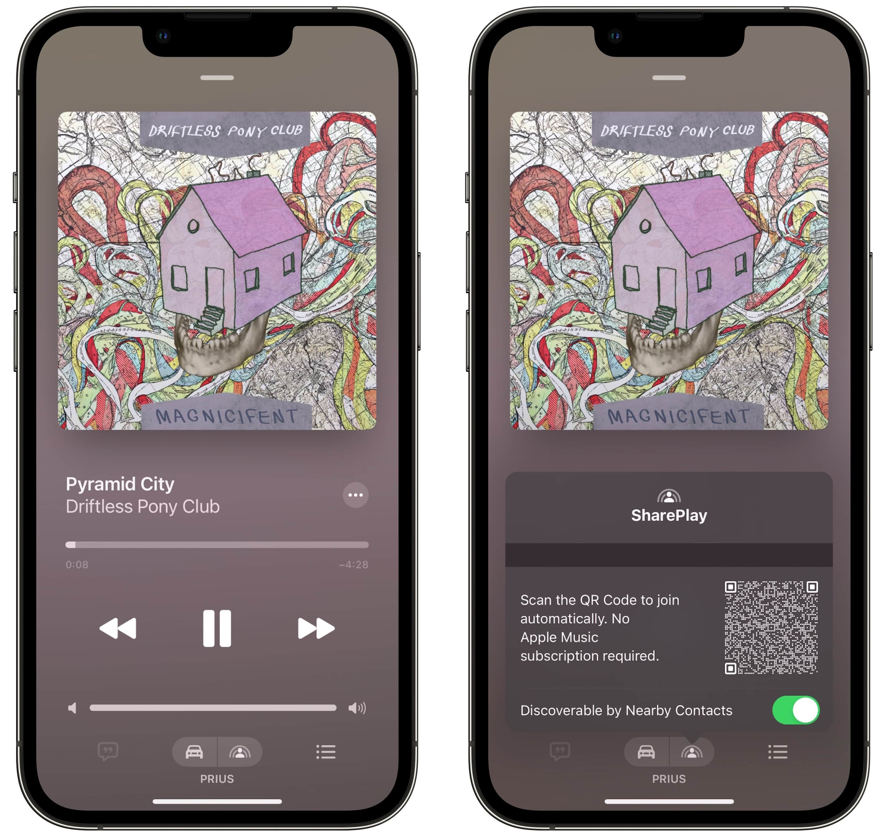 Starting SharePlay in Apple Music
