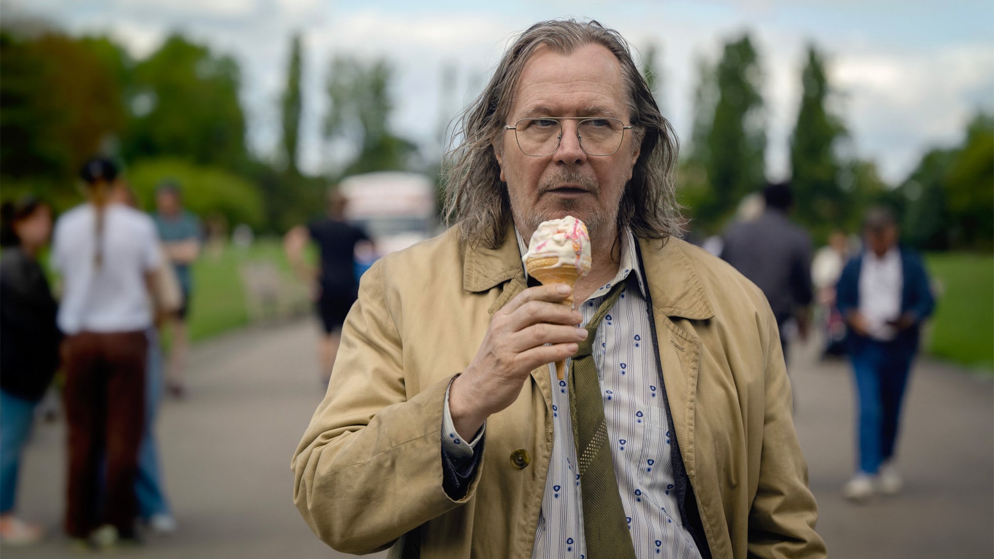 As Jackson Lamb, Gary Oldman is never looking his best.