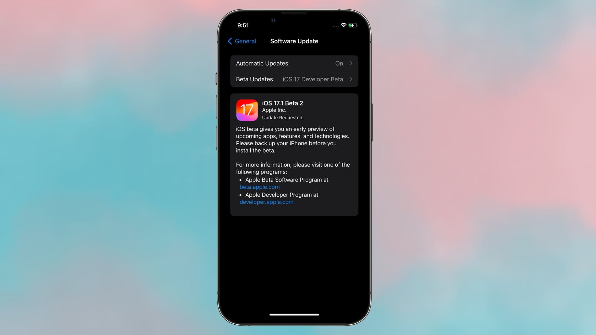 iOS 17.1 beta 2 is here.